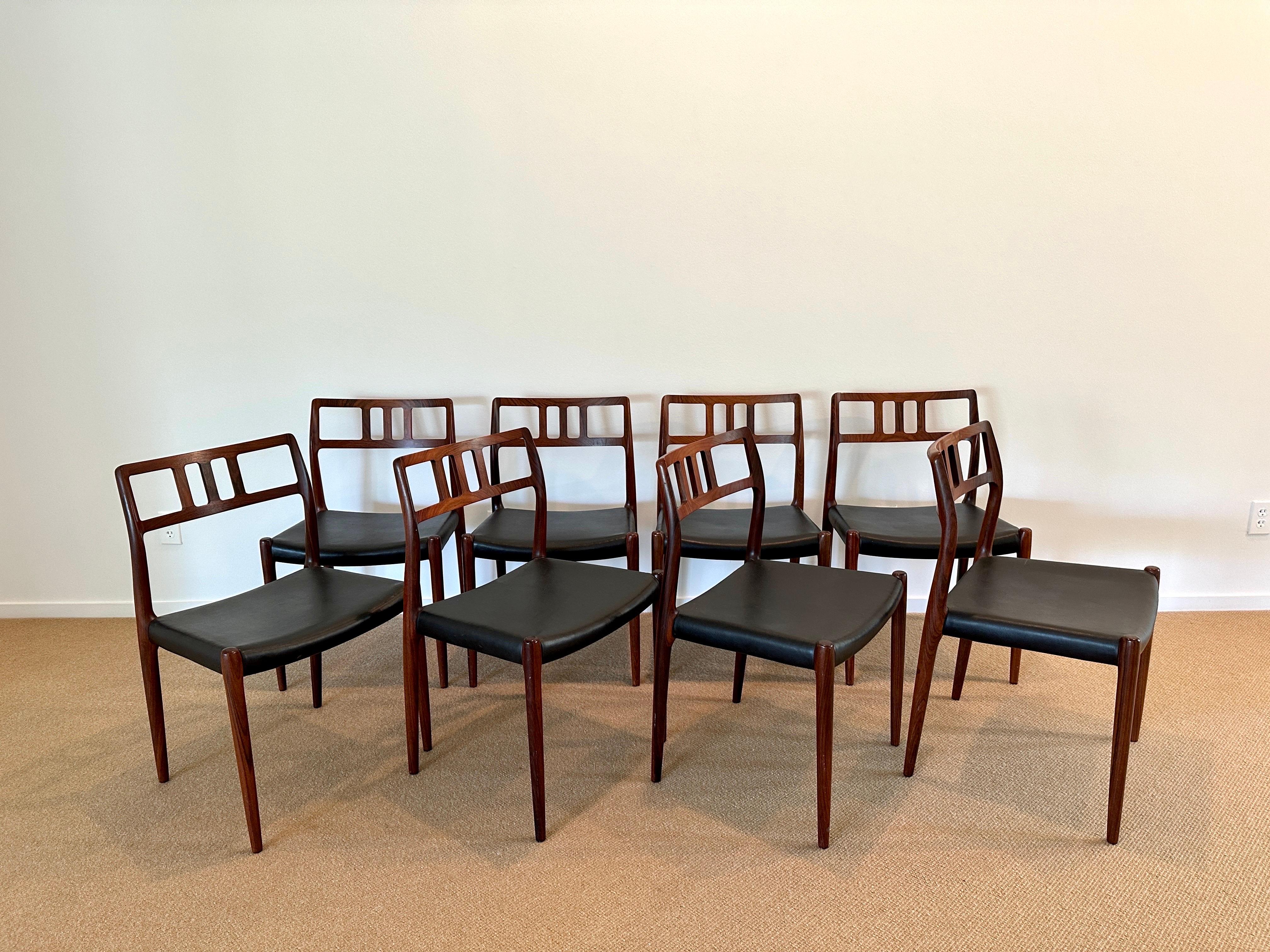 Model 79 Rosewood Chairs by Niels O. Møller for J.L. Møllers Møbelfabrik For Sale 2
