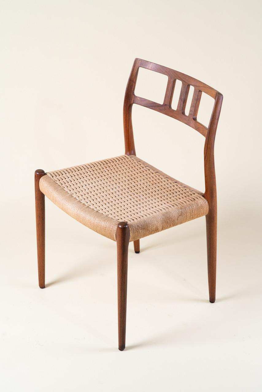 Corde en papier Model 79 Rosewood Chairs - Set of 2 - by Niels Otto Møller en vente
