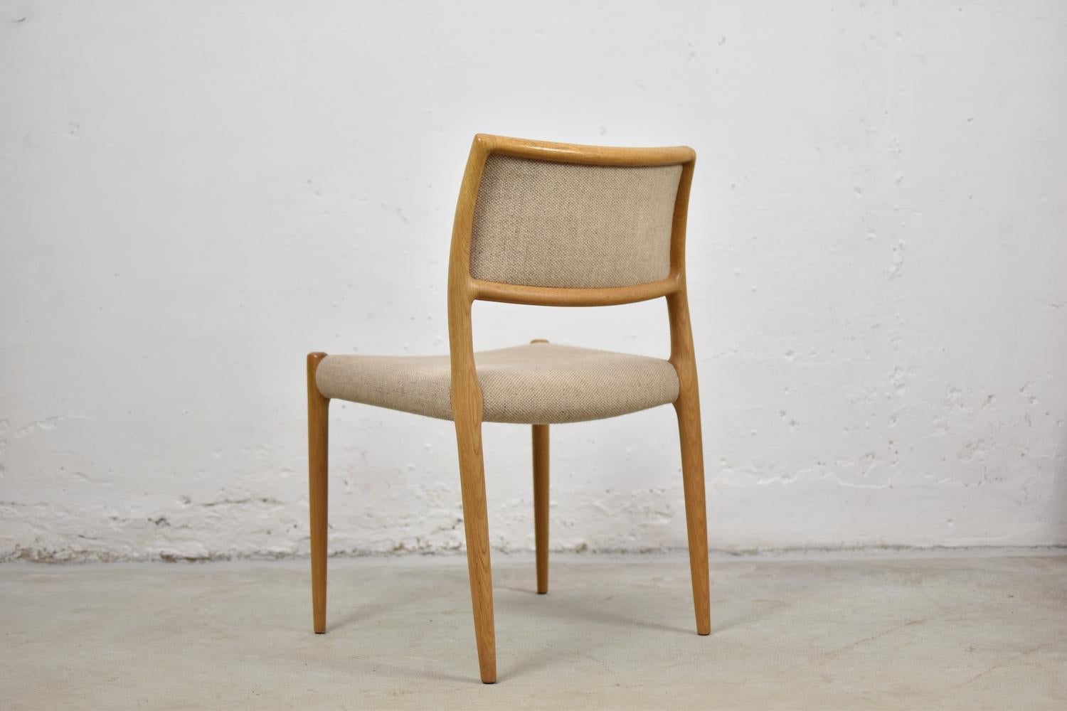 Mid-20th Century Model 80 Chairs by Niels Otto Møller for J.L.Møllers Mobelfabrik, Denmark, 1950s