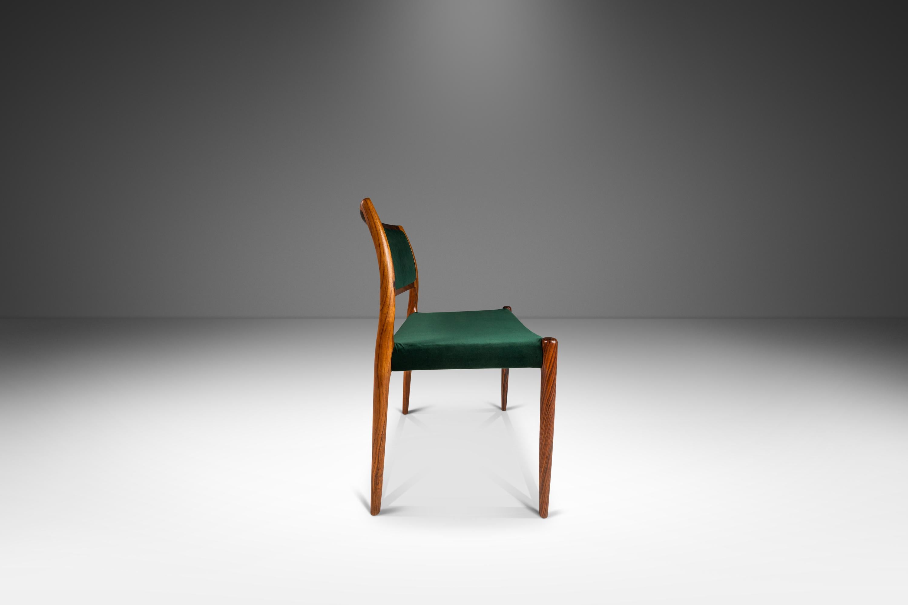 Model 80 Desk / Dining Chair in Rosewood by Niels Møller for J.L. Møller, 1960s In Good Condition For Sale In Deland, FL