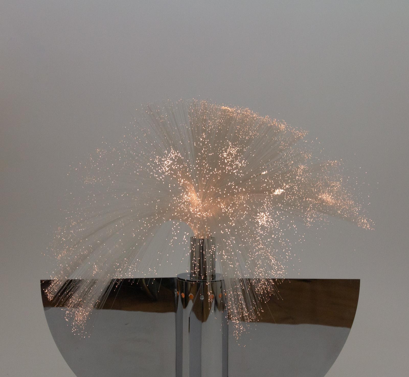 italien Lampe de table Model 8½ avec fibres optiques par Jürgen Fischer pour Zanotta, années 1960. en vente