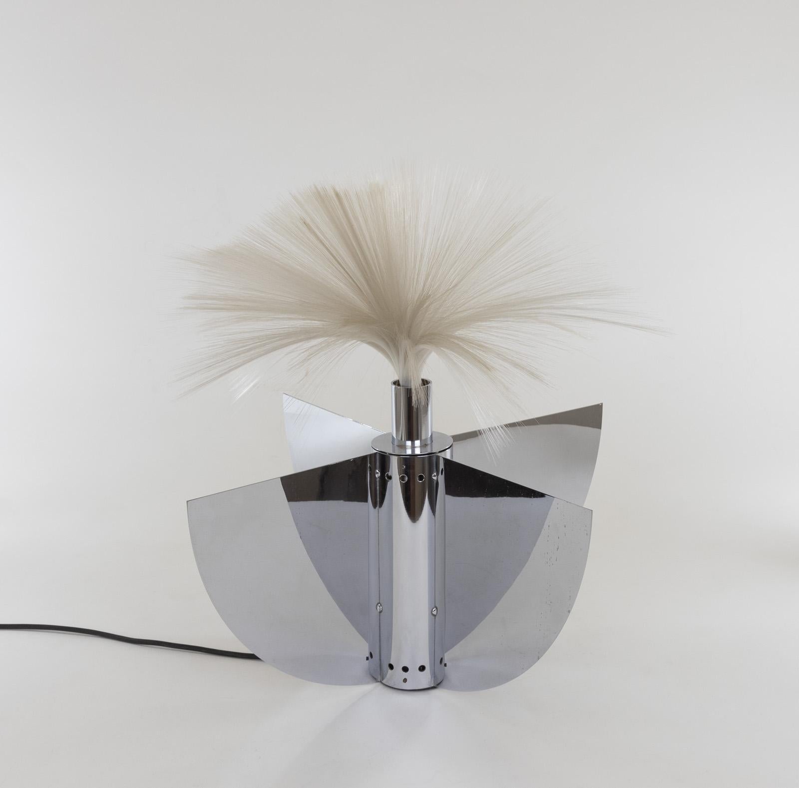 Polychromé Lampe de table Model 8½ avec fibres optiques par Jürgen Fischer pour Zanotta, années 1960. en vente