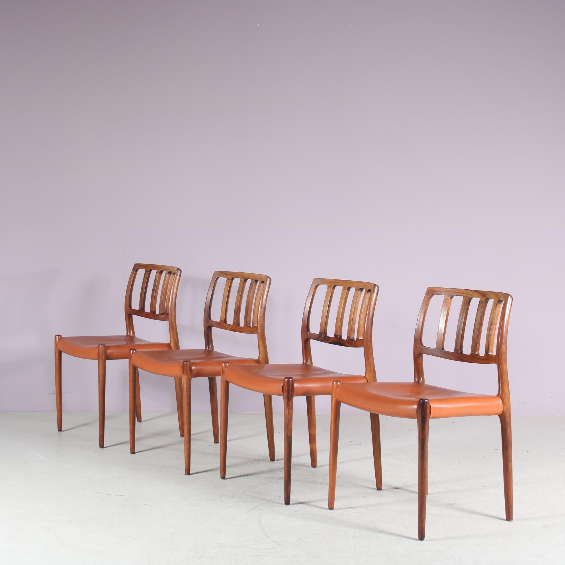Mid-Century Modern Chaises de salle à manger Model 83 par Niels Otto Moller pour Moller, Danemark 1960 en vente