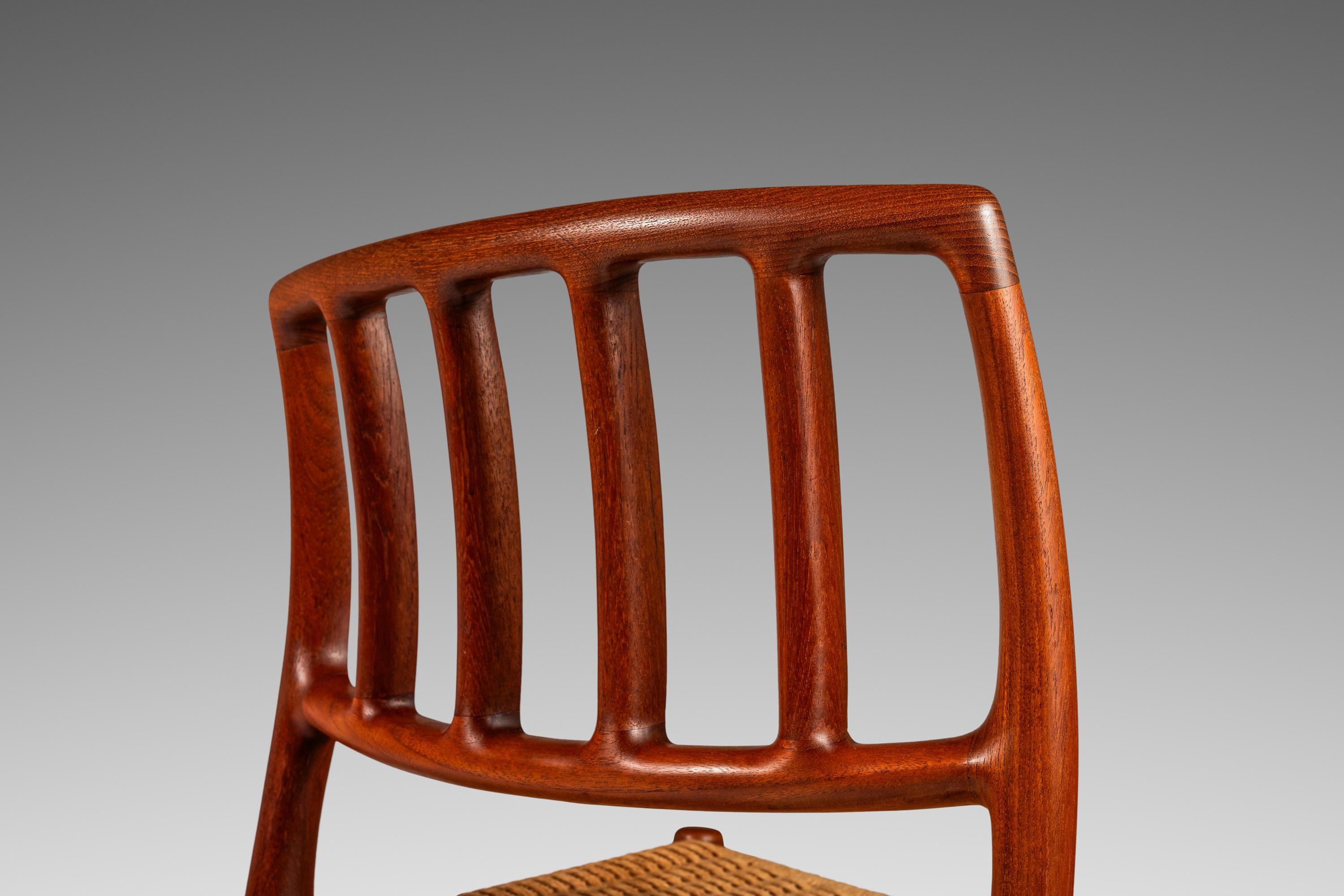 Model 83 Teak Dining Chair Paper Cord by Niels Otto Møller for J.L. Møller 1960s For Sale 2