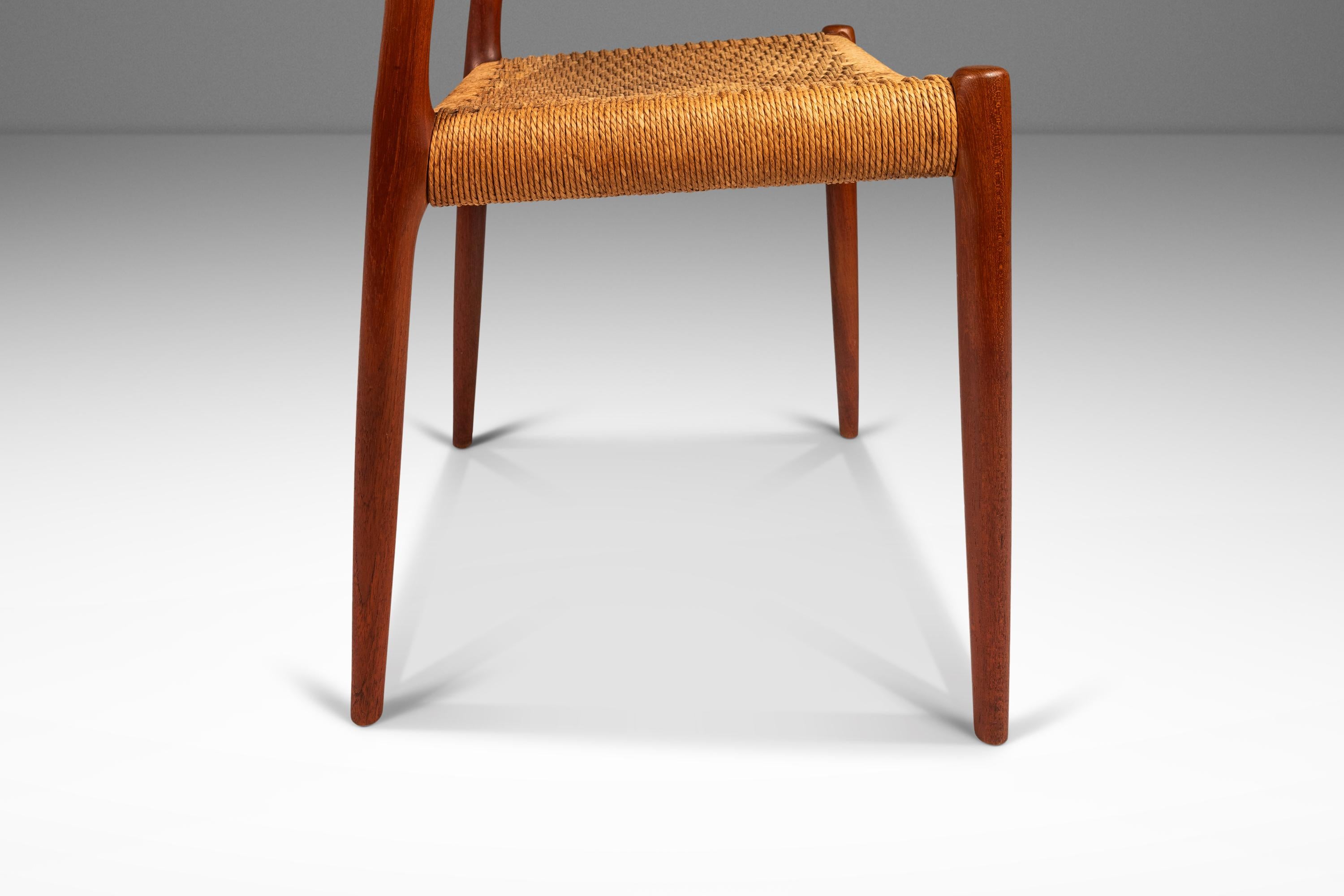Model 83 Teak Dining Chair Paper Cord by Niels Otto Møller for J.L. Møller 1960s For Sale 8