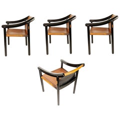 Sedie Model 905 con bracciolo di Vico Magistretti per Cassina, anni '60, Set di 4