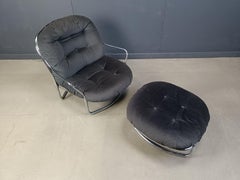 Sedia da salotto Model 915 con sgabello di Carlo De Carli per Cinova, anni '70