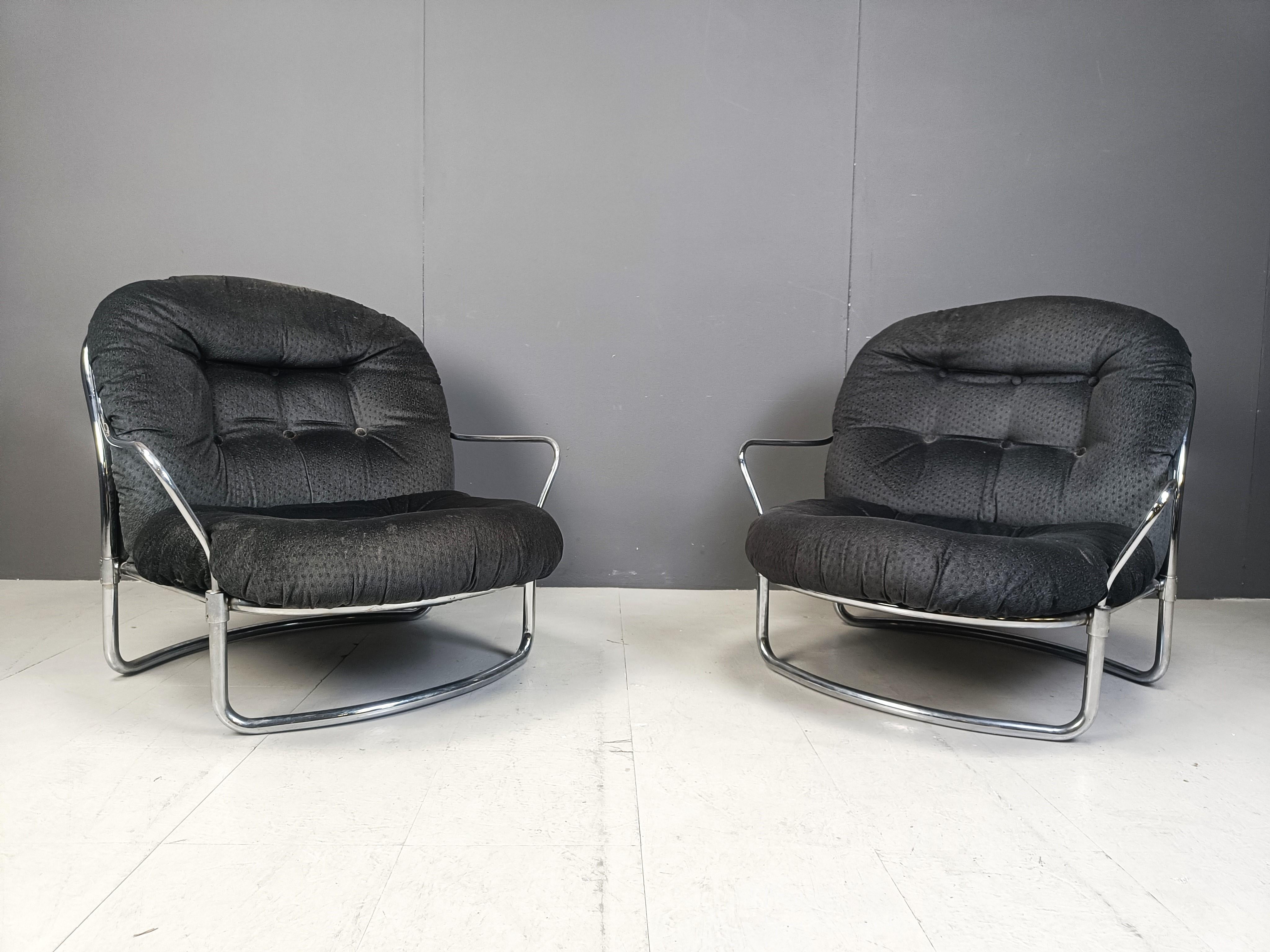 Mid-Century Modern Model 915 Lounge Chairs by Carlo de Carli for Cinova, 1970s, Set of 2