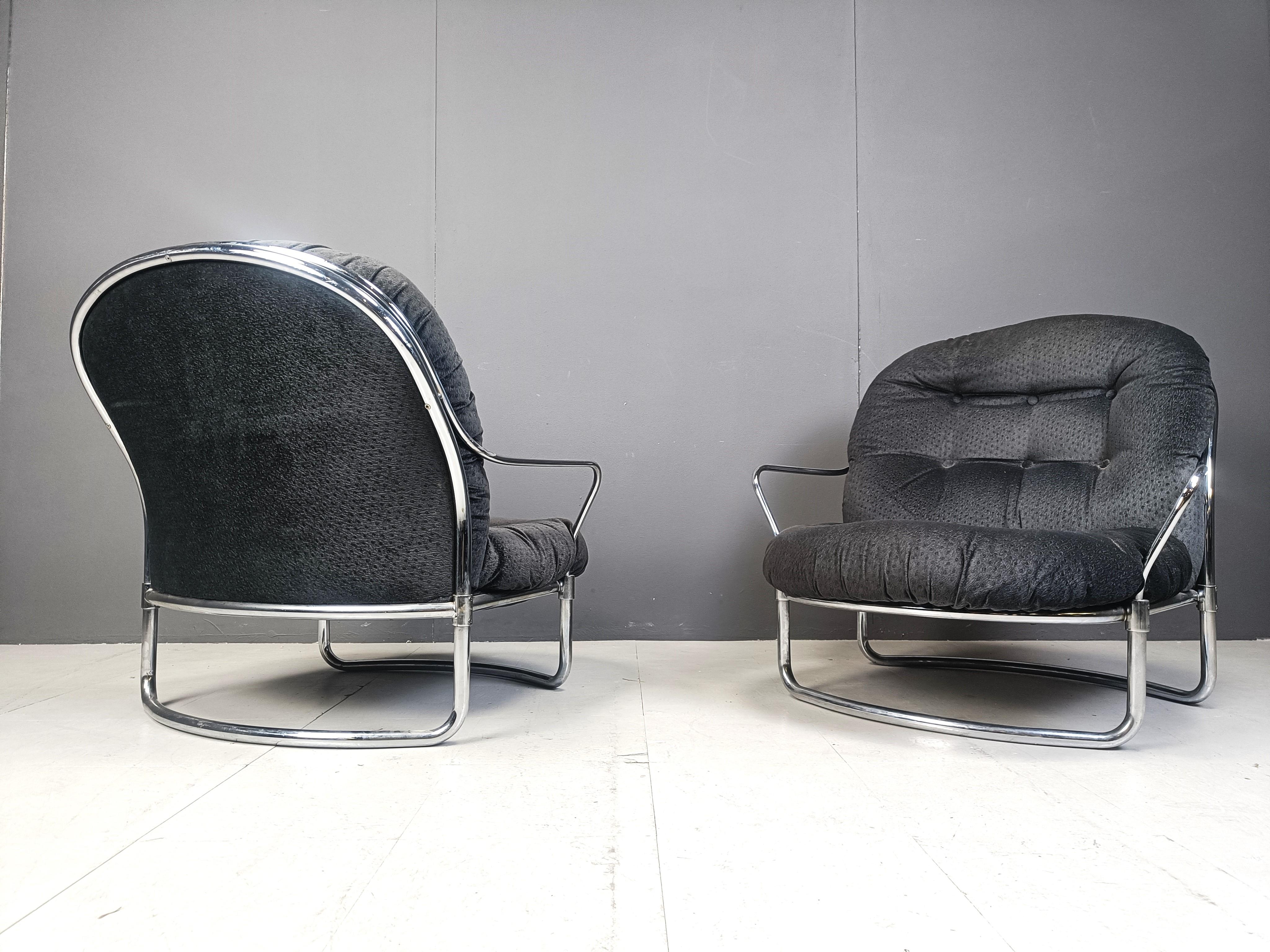 Model 915 Lounge Chairs by Carlo de Carli for Cinova, 1970s, Set of 2 In Good Condition In Leuven, Vlaams Gewest