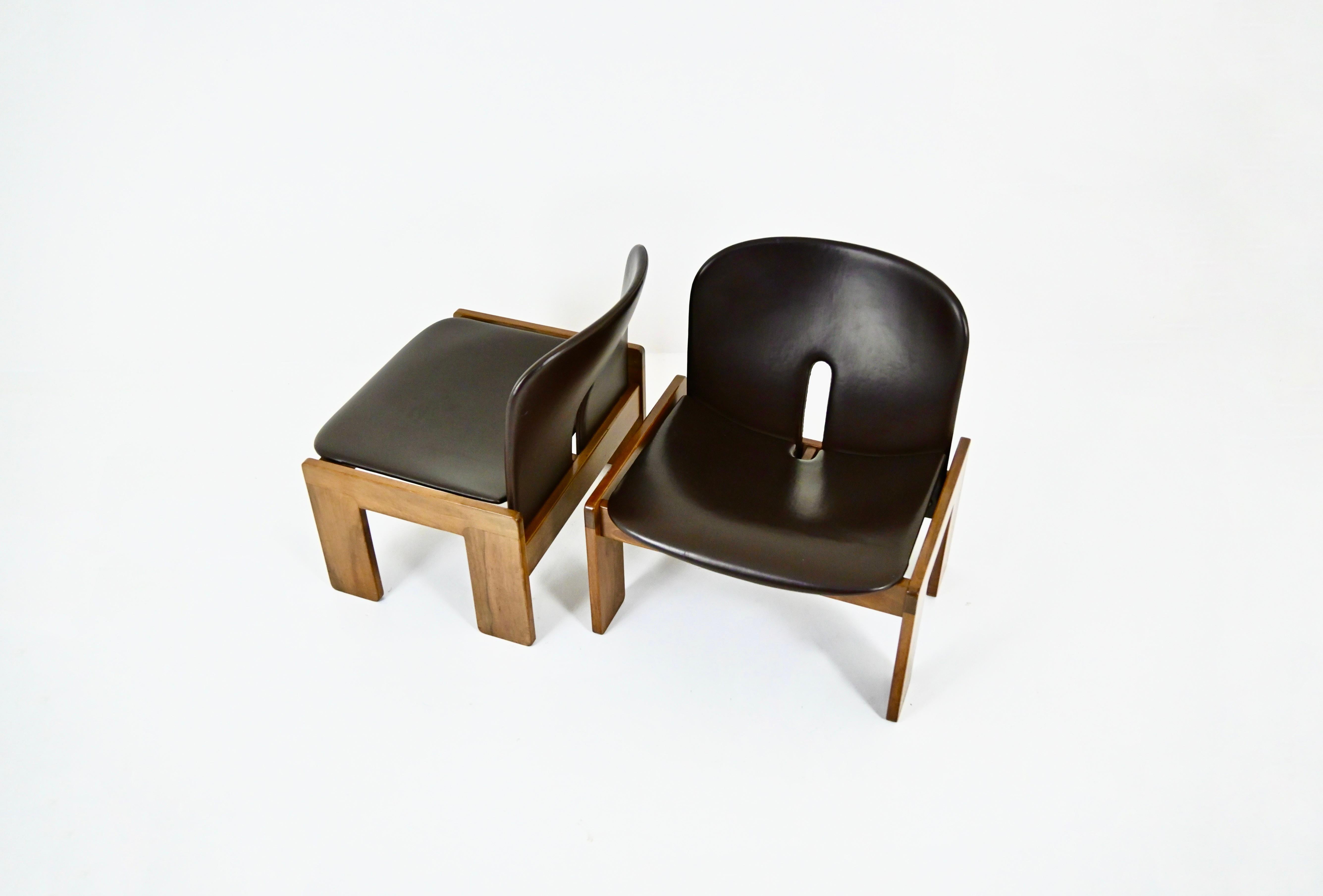 Sillas de salón Modelo 925 de Afra & Tobia Scarpa para Cassina, años 70, set de 2 Moderno de mediados de siglo en venta