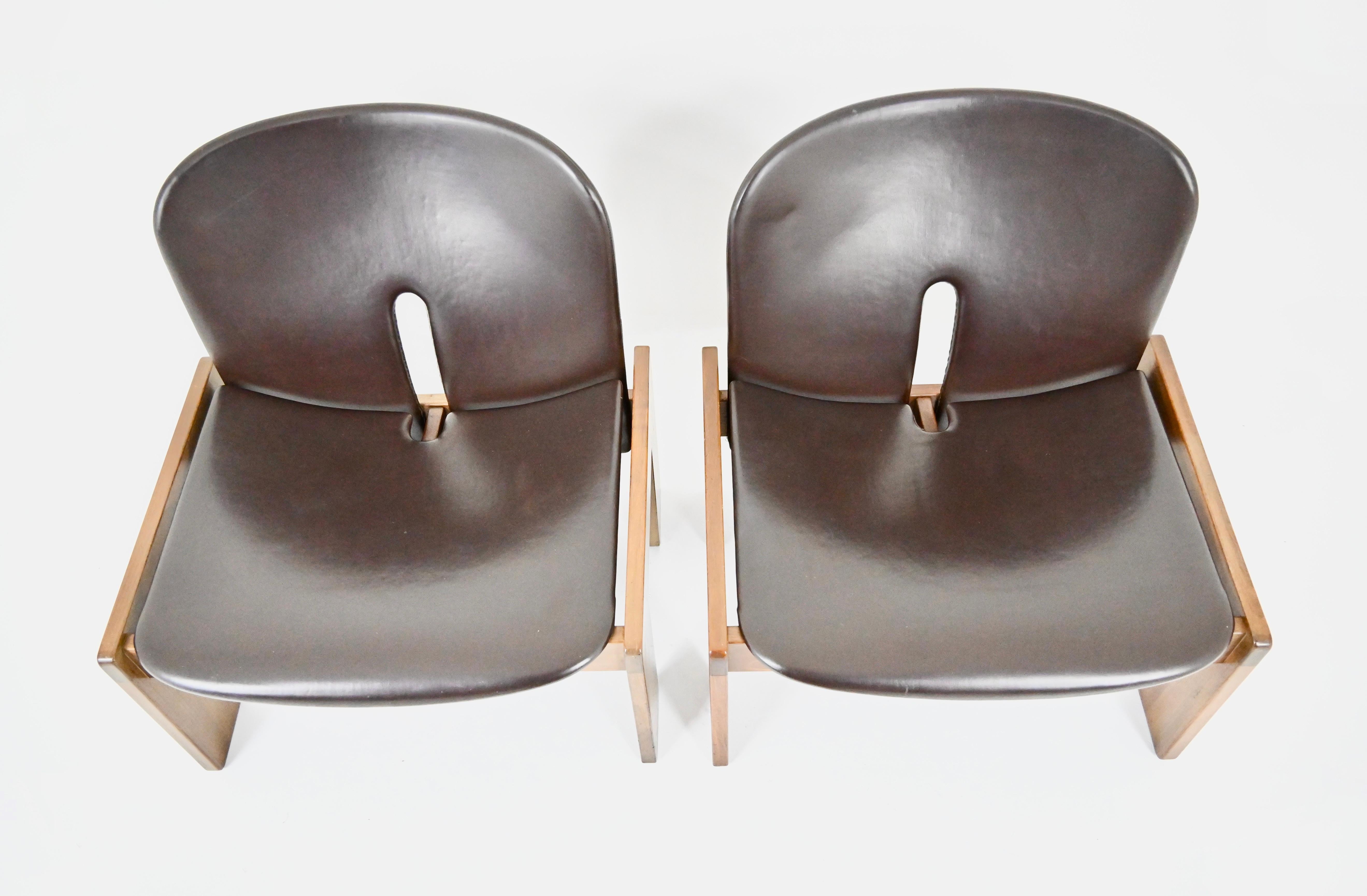 Sillas de salón Modelo 925 de Afra & Tobia Scarpa para Cassina, años 70, set de 2 en venta 1