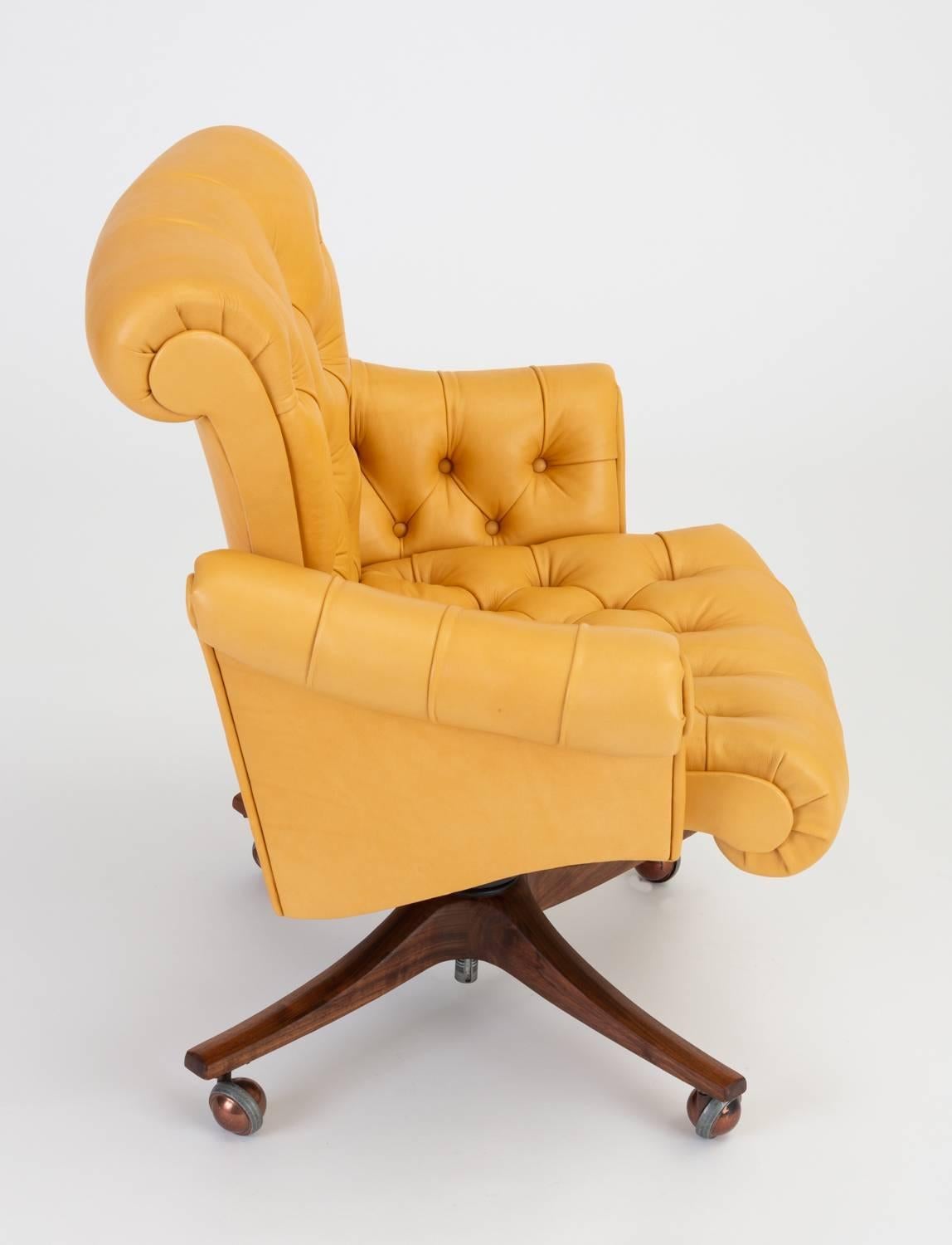 Walnut Model 932 “In Clover” Executive Office Chair by Edward Wormley for Dunbar