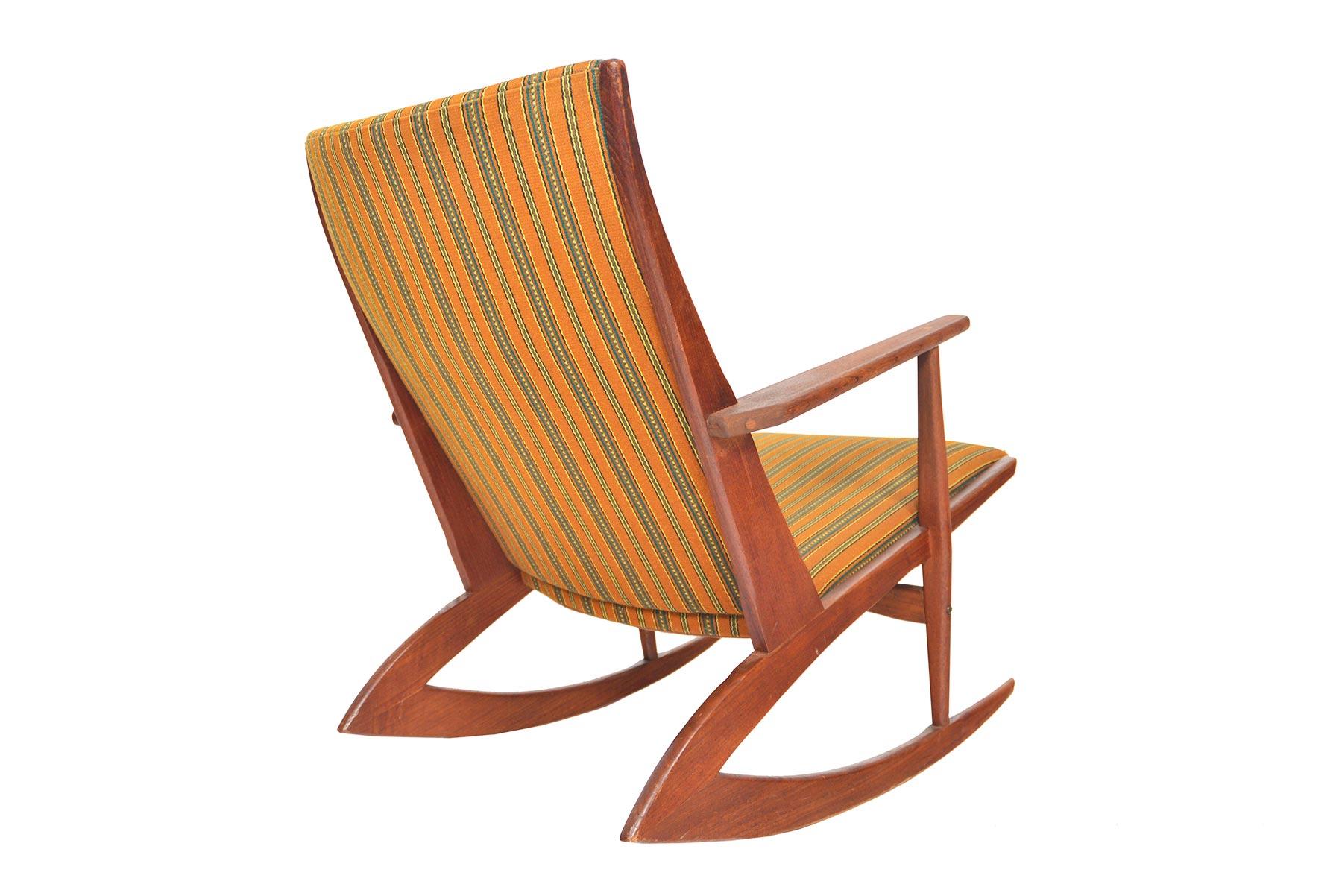 Mid-Century Modern Model 97 Danish Modern Midcentury Teak Rocking Chair by Holger Georg Jensen