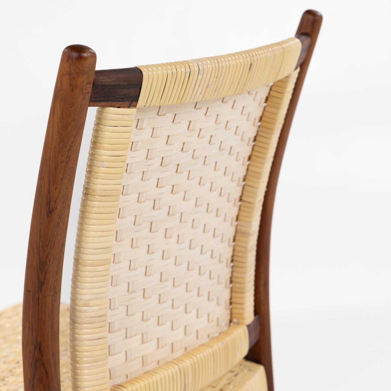 Wicker Model A-49 - Set of 12 rosewood dining chairs by Jacob Kjær For Sale