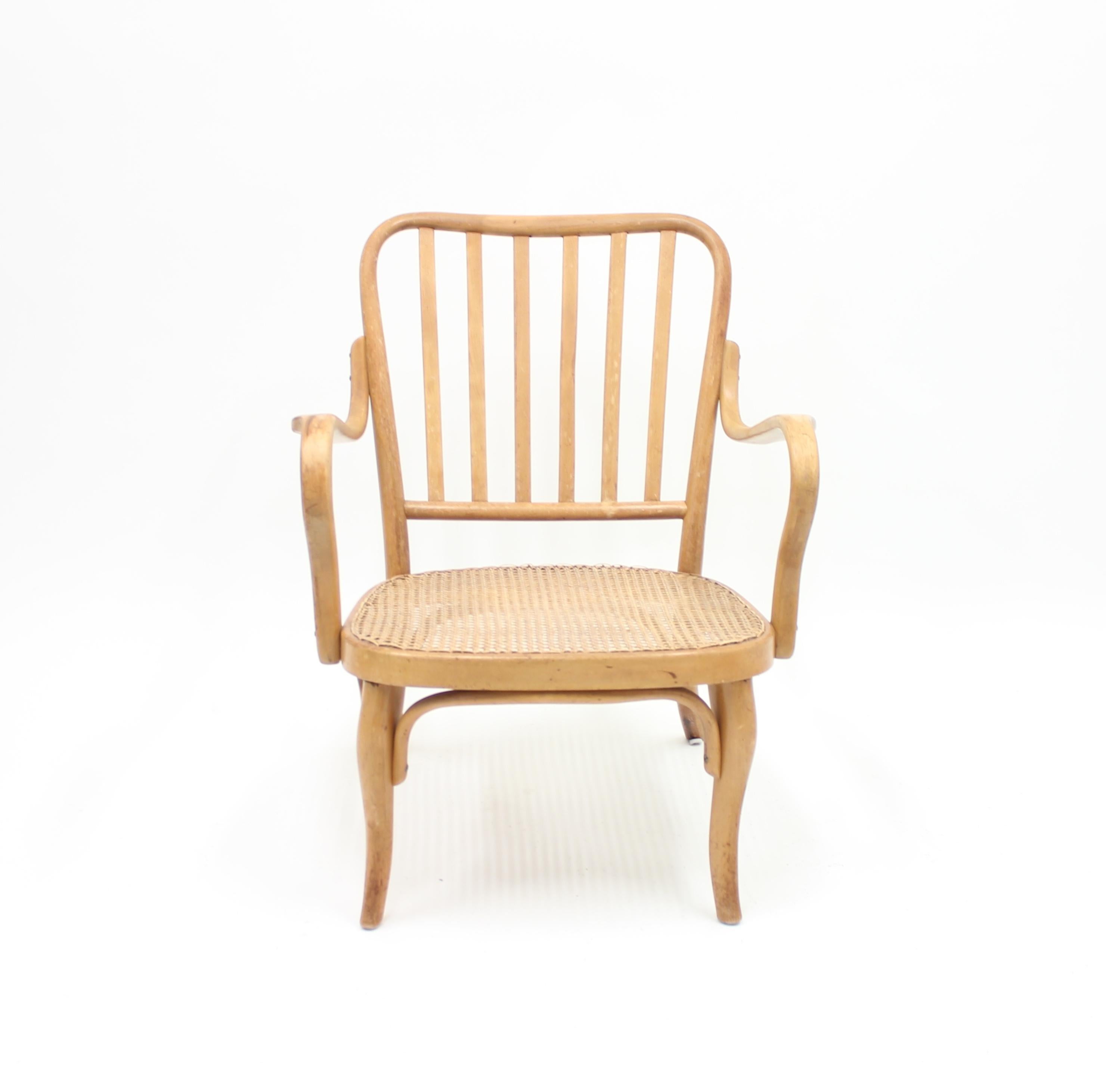 Art Deco Model A 752 Bentwood Chair by Josef Frank for Thonet, 1930s