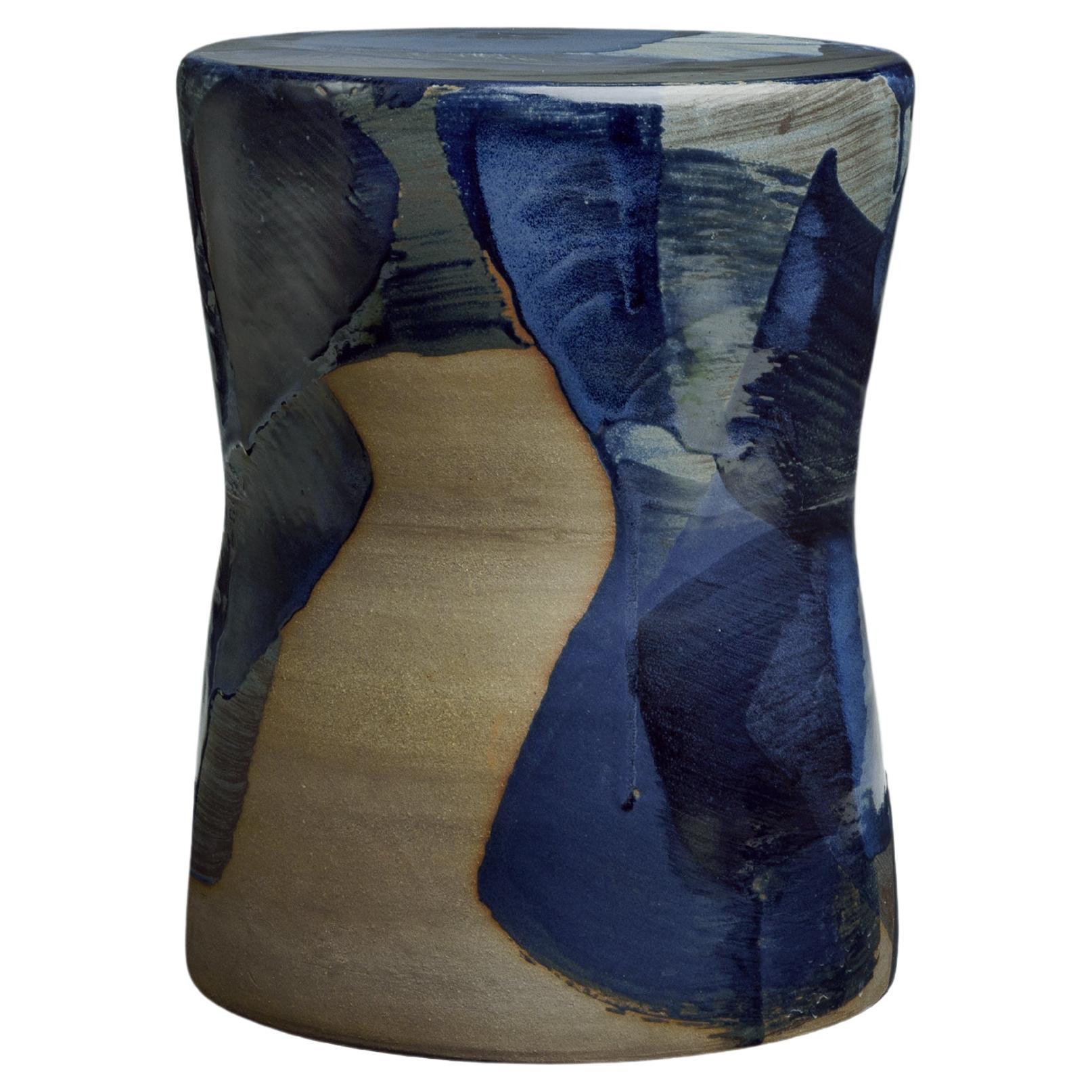 Model A Glazed Stoneware Stool by Pascale Girardin For Sale