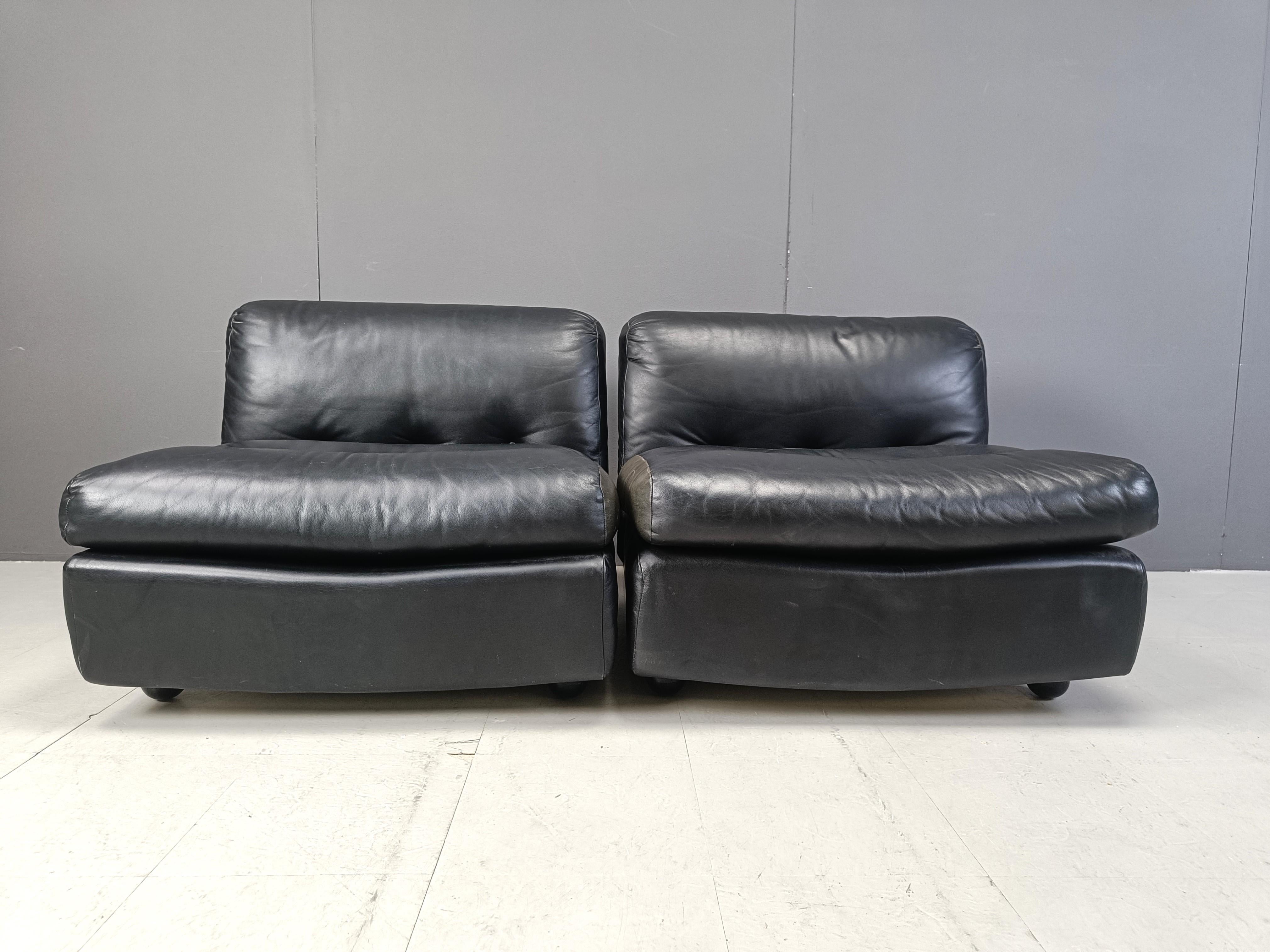 Leather Model Amanta Modular Sofa by Mario Bellini for B&B Italia, 1970s