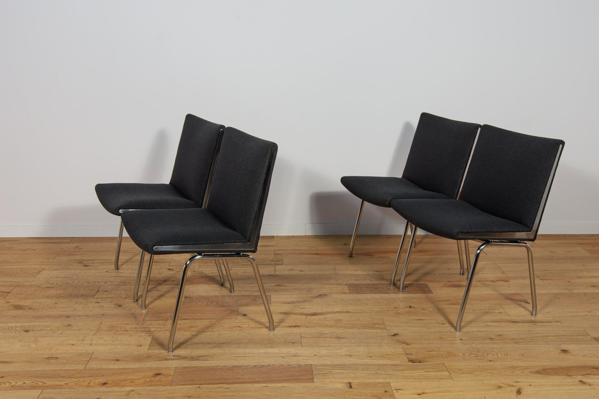 Modèle AP-38 Chaises d'aéroport par Hans J. Wegner pour AP Stolen, Danemark, ensemble de 4. Excellent état - En vente à GNIEZNO, 30
