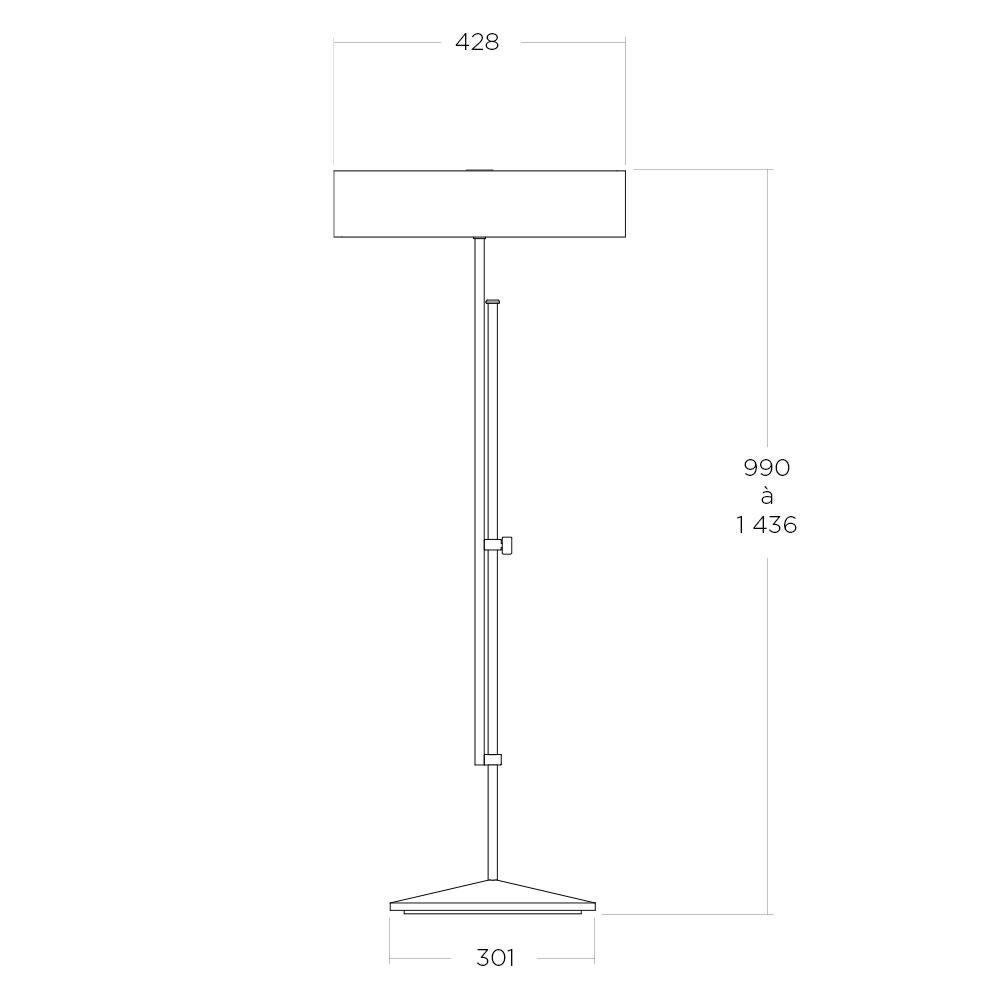 French Model AR1 variable height standing lamp by Abraham & Rol for Disderot For Sale