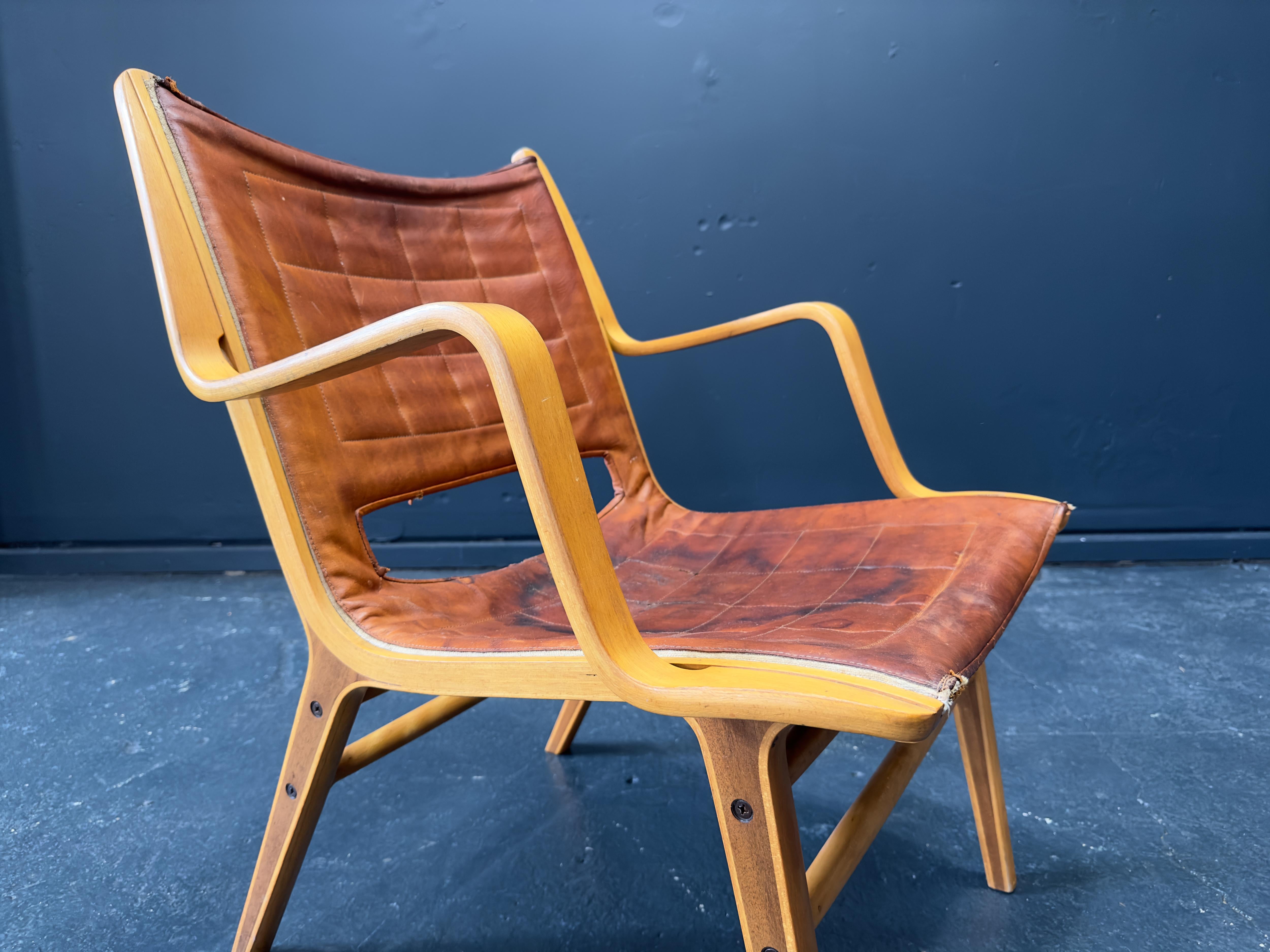 Cuir Modèle AX 6060 Chaise Club par Peter Hvidt & Orla Mølgaard-Nielsen en vente