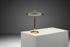 Model "B8453" Brass and Wood Table Lamp for Boréns, Sweden 1930s