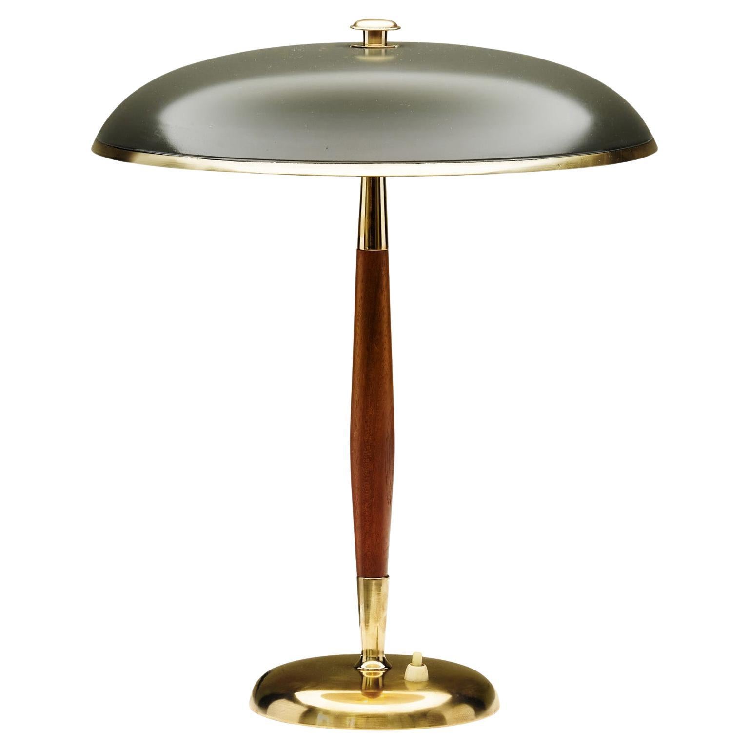 Model No B8453" Lampe de table en laiton et Wood pour Boréns, Suède, années 1930 en vente