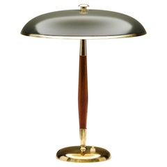 Modelo "B8453" Lámpara de mesa de latón y madera para Boréns, Suecia Años 30