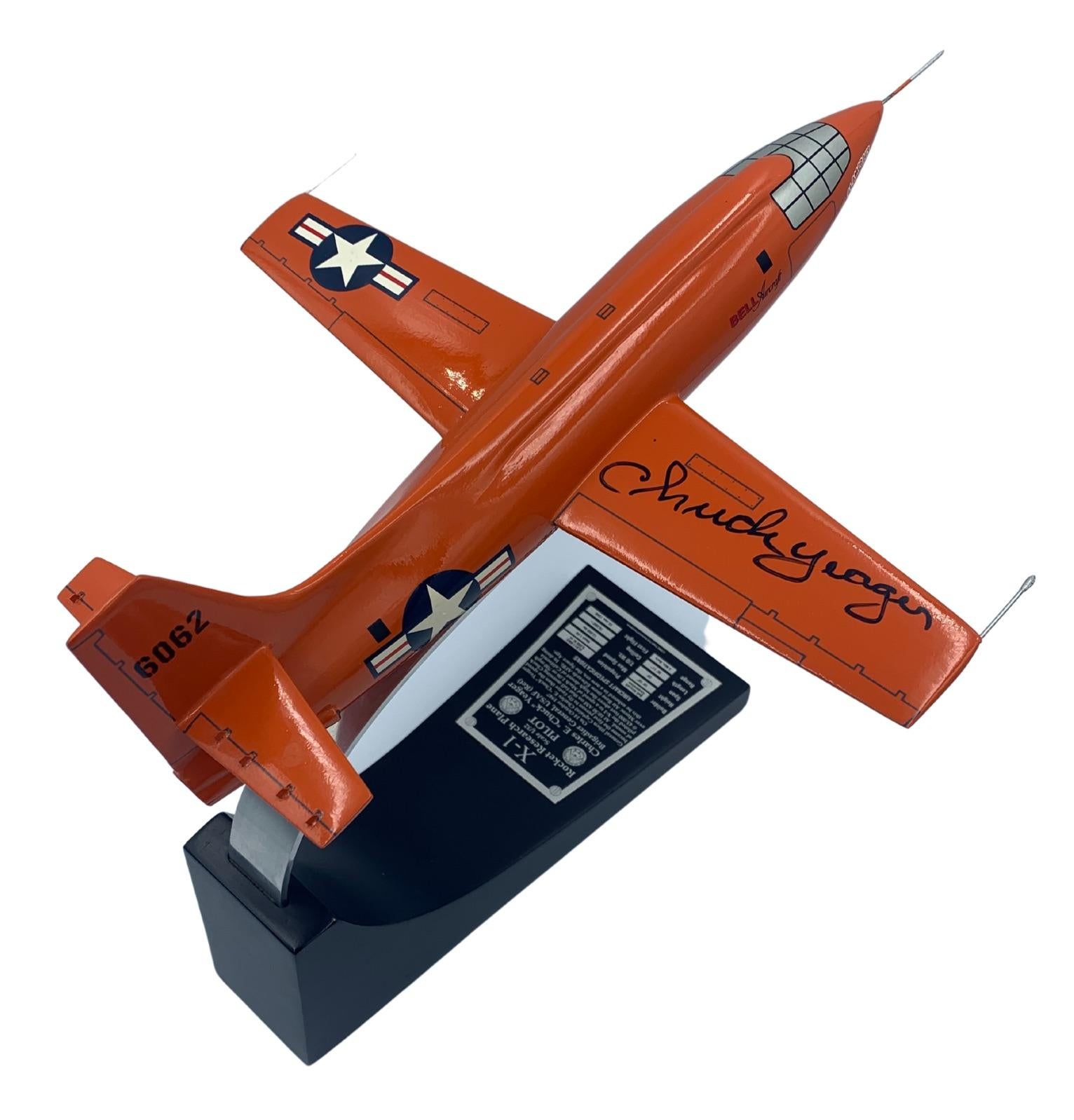 Model Bell X1 Rocket Plane Signed by Chuck Yeager In Excellent Condition In Colorado Springs, CO