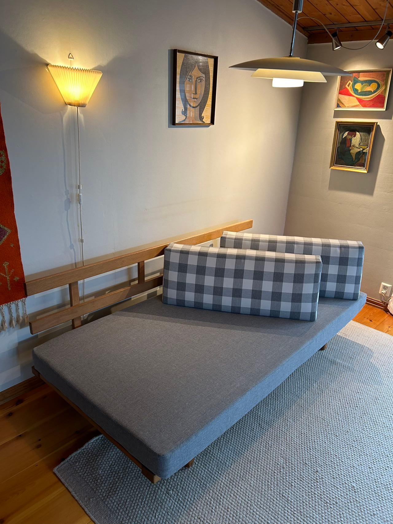 Modelo BM4312 Sofá-cama de Børge Mogensen para Fredericia, Dinamarca, Roble, Años 60 en Bueno estado para la venta en Skien, NO