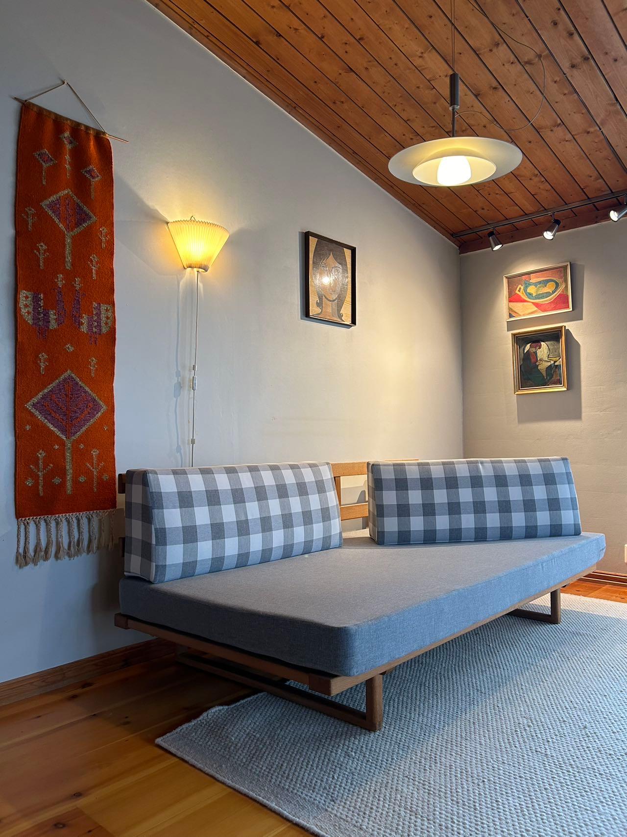 Modelo BM4312 Sofá-cama de Børge Mogensen para Fredericia, Dinamarca, Roble, Años 60 mediados del siglo XX en venta