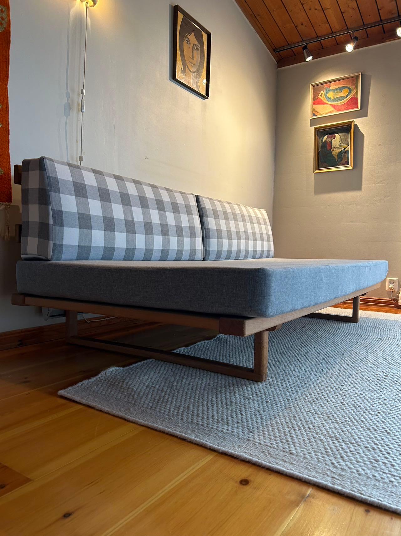 Modelo BM4312 Sofá-cama de Børge Mogensen para Fredericia, Dinamarca, Roble, Años 60 en venta 2