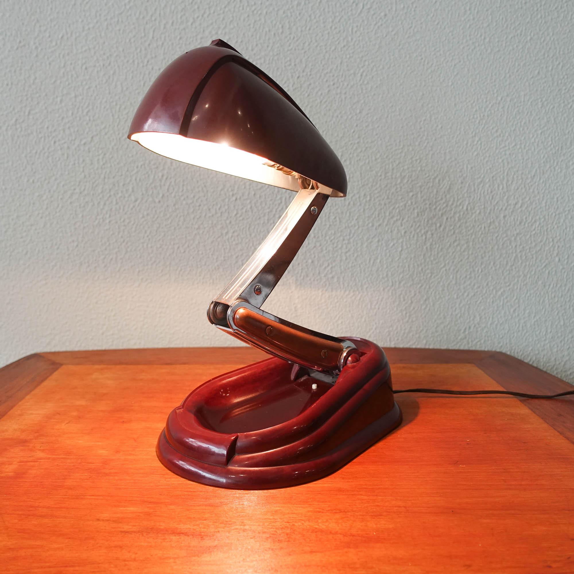 Art Deco Model Bolide Table Lamp by Jumo Brevete for Jumo, 1940s For Sale
