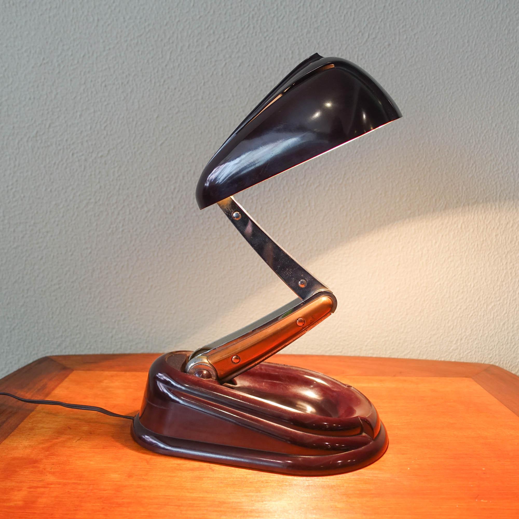 Art Deco Model Bolide Table Lamp by Jumo Brevete for Jumo, 1940s