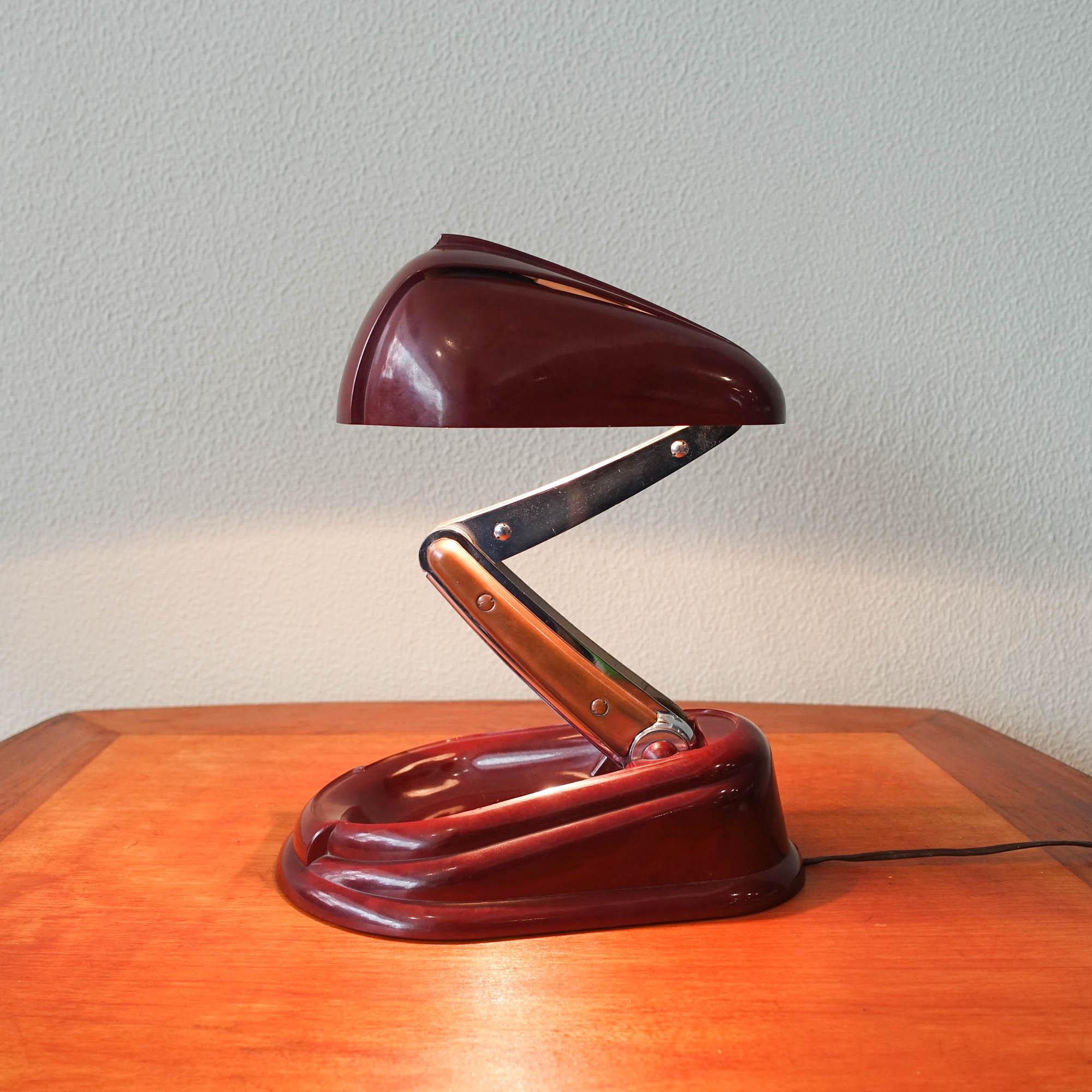 Art Deco Model Bolide Table Lamp by Jumo Brevete for Jumo, 1940s