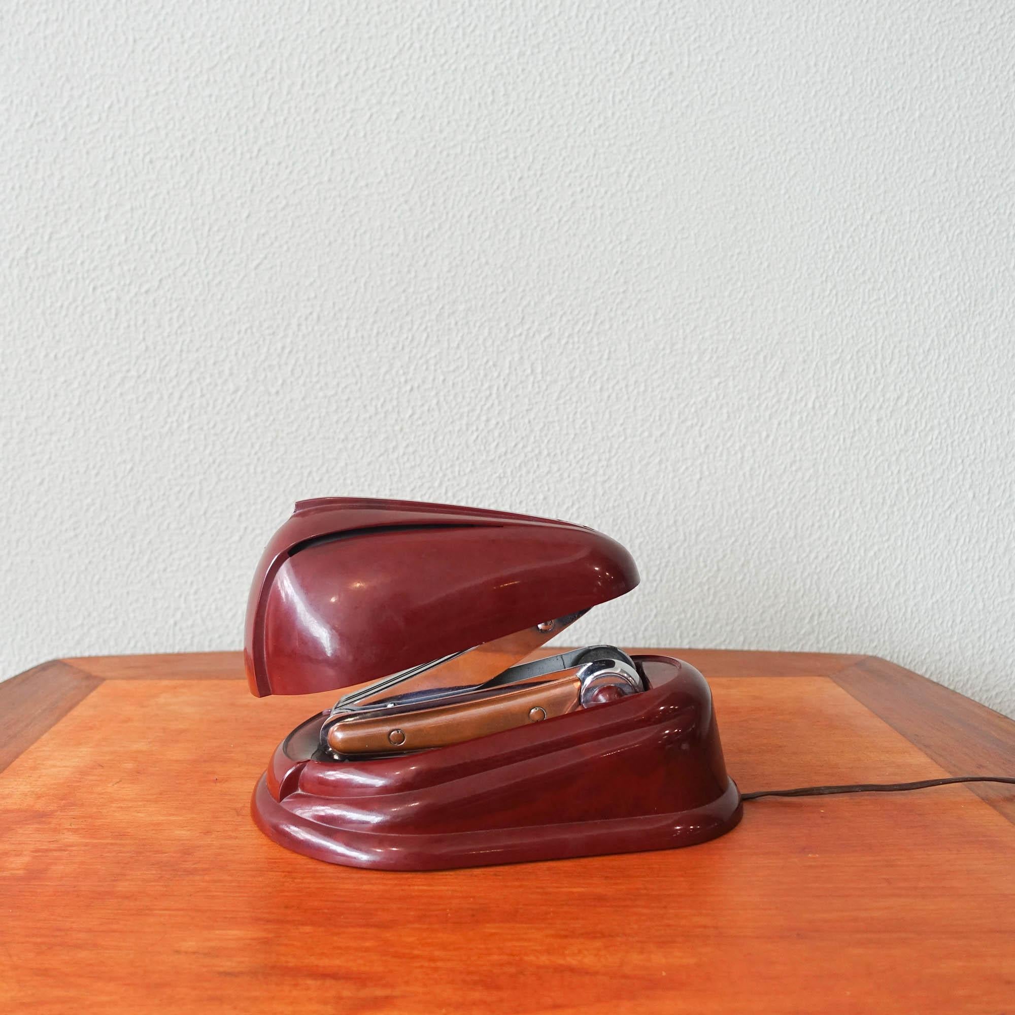 Copper Model Bolide Table Lamp by Jumo Brevete for Jumo, 1940s For Sale