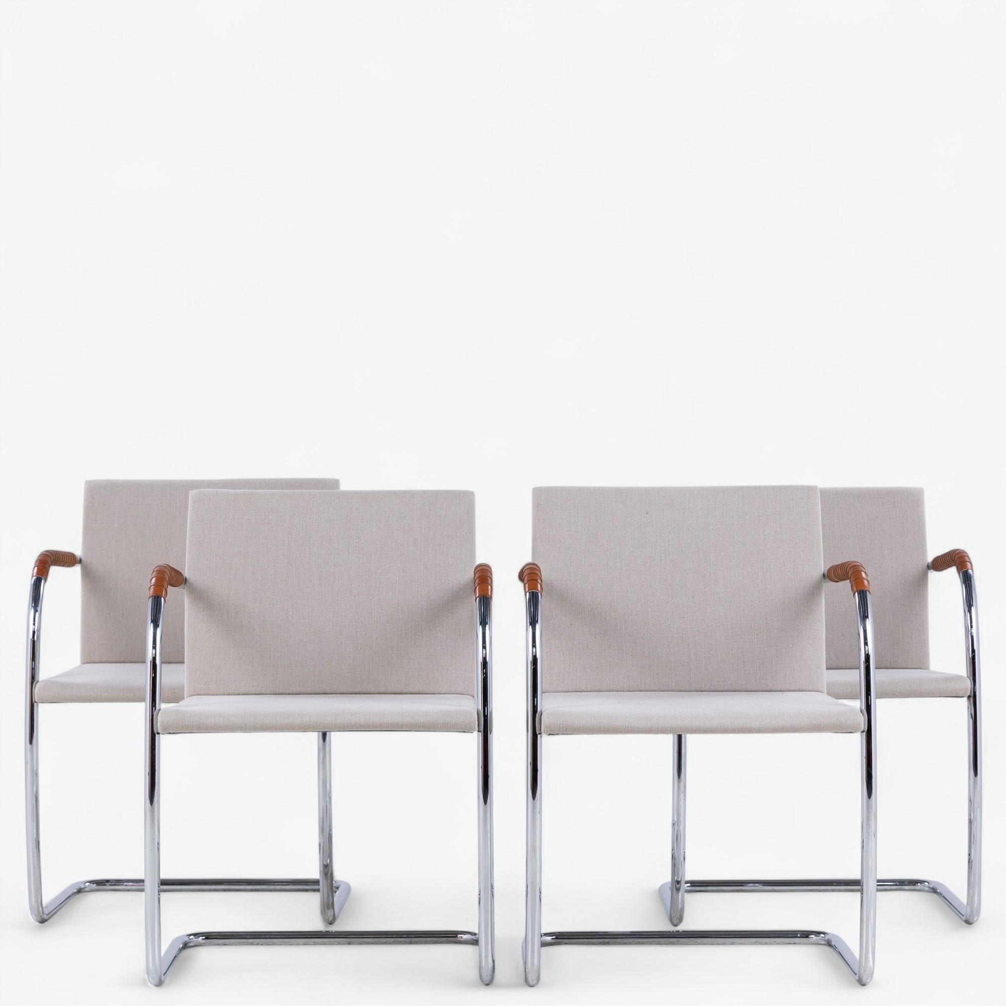 Model 'Brno': Set of four 'Freeswinger' chairs by Ludwig Mies van der Rohe For Sale 3