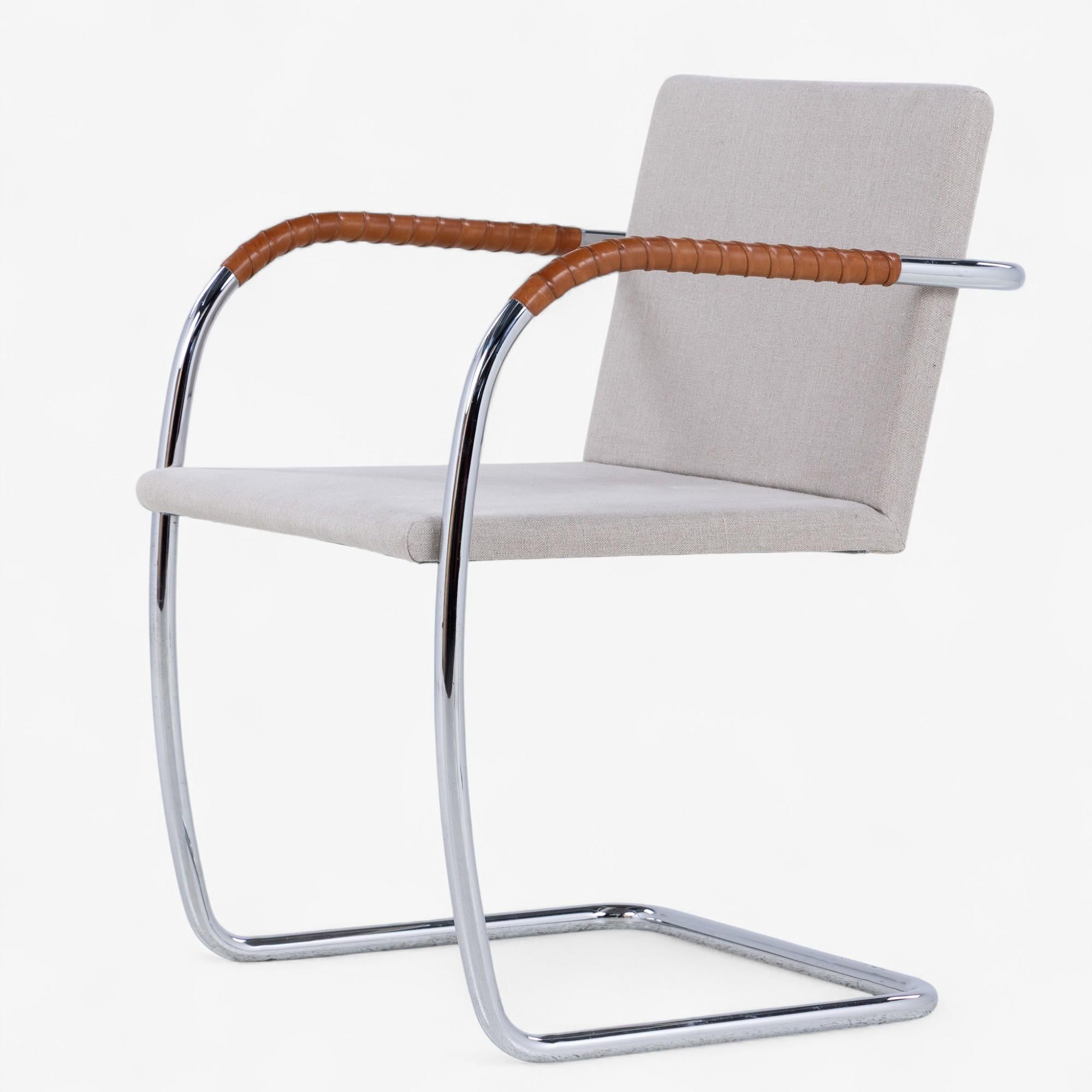 Mid-Century Modern Model 'Brno': Set of four 'Freeswinger' chairs by Ludwig Mies van der Rohe For Sale