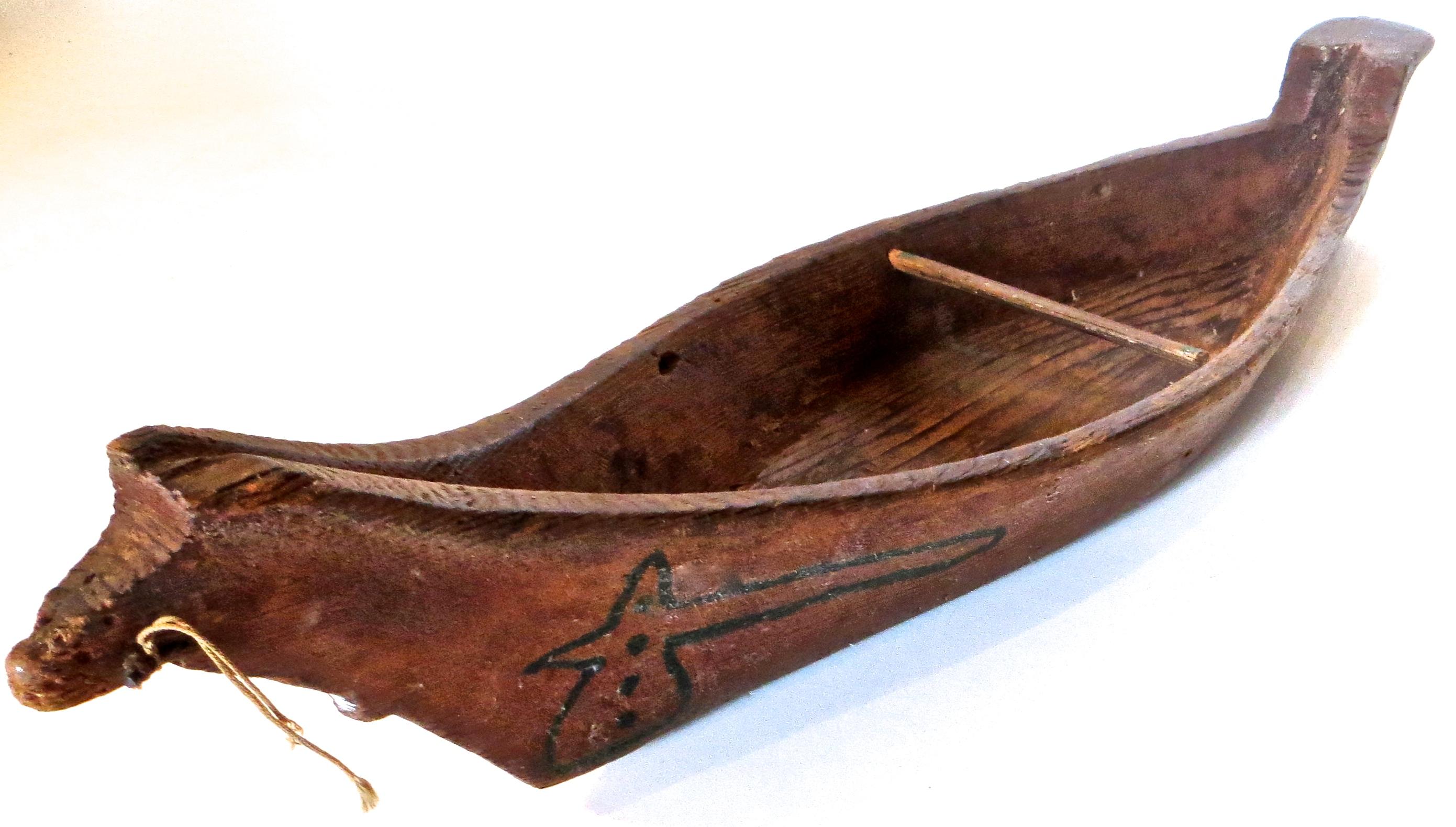 Native American  Model Canoe by Native North American Indians, C.1930 For Sale