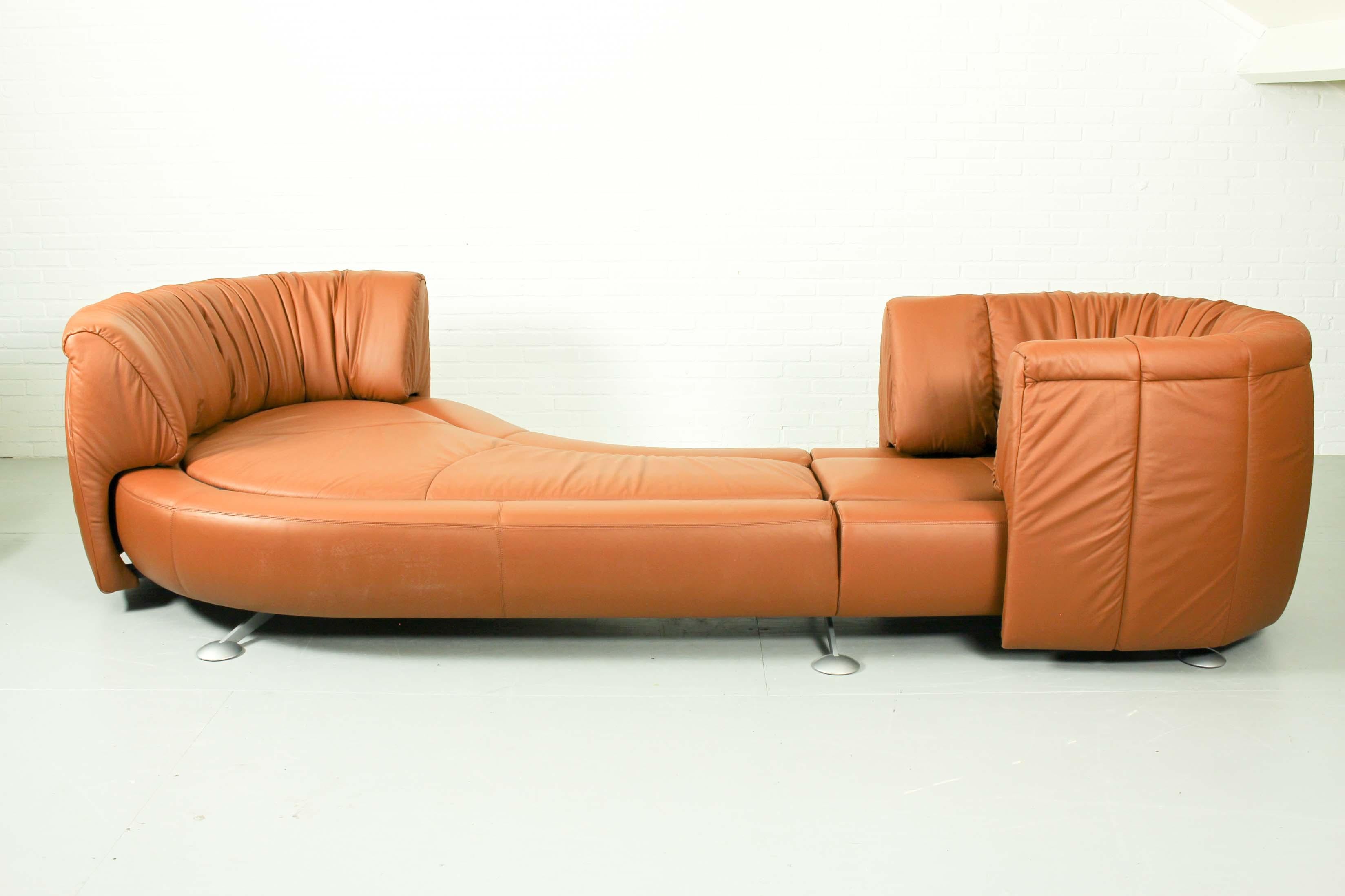 Leather Model DS-1064 Landscape Sofa by Hugo de Ruiter for De Sede