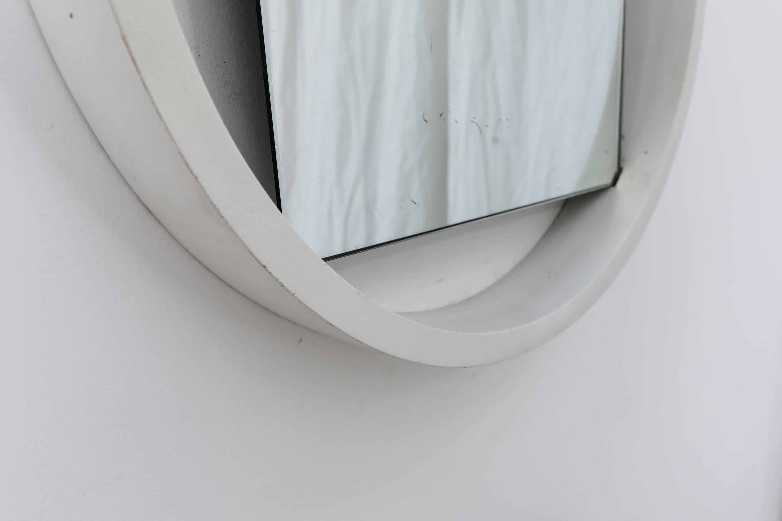 Mid-20th Century Model DZ84  White Lacquer Framed Mirror by Benno Premsela for 't Spectrum, 1950s For Sale