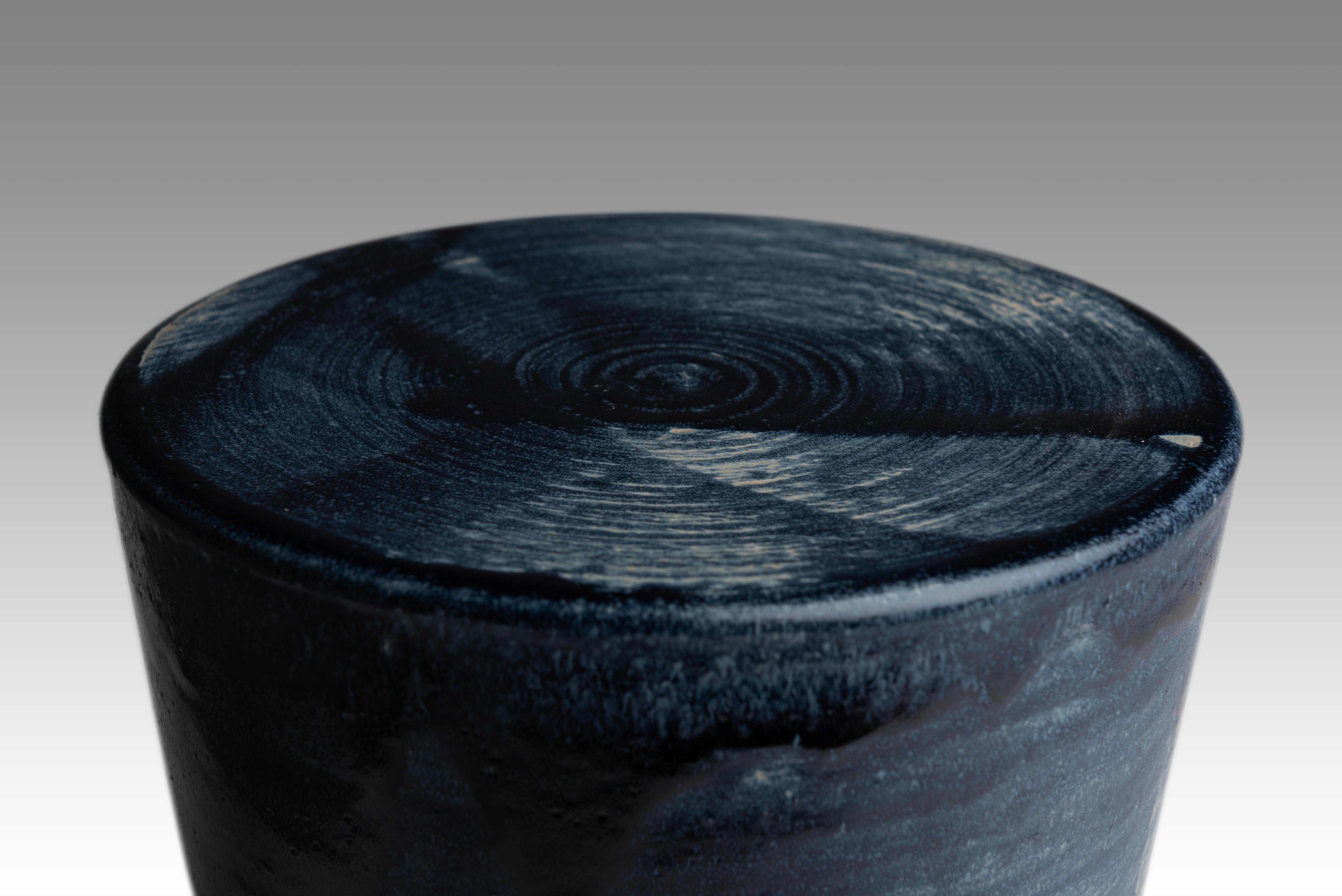 Modern Model E Glazed Stoneware Stool by Pascale Girardin For Sale