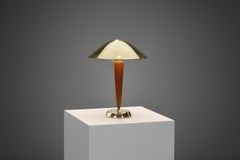 Modell „EA1288“ Tischlampe aus Messing und Holz für ASEA, Schweden ca. 1940er Jahre