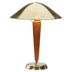 Model "EA1288" Brass and Wood Table Lamp for ASEA, Sweden ca 1940s