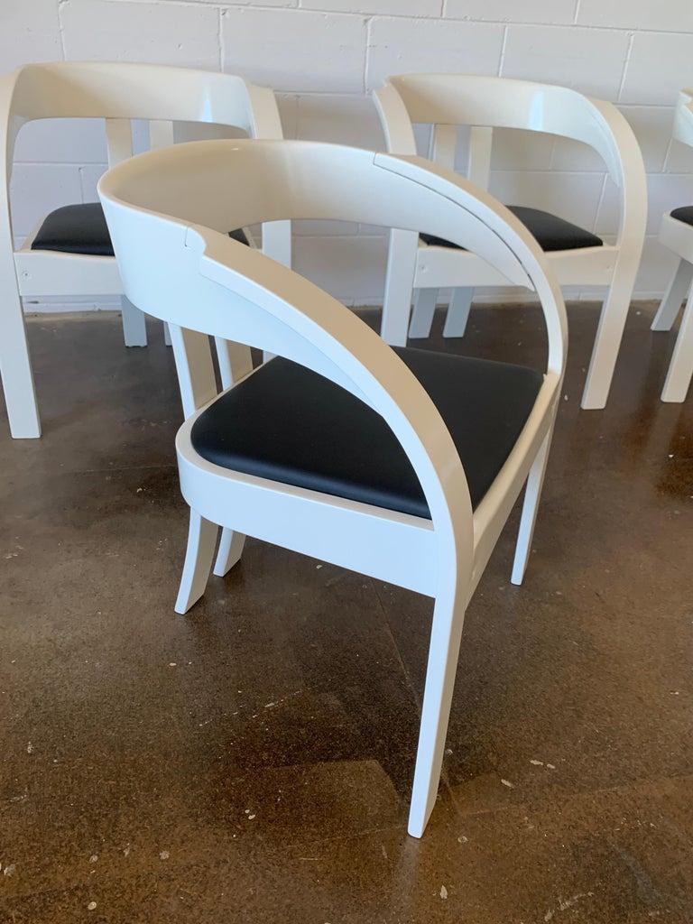 Faux Leather Model Elisa Dining Chairs by Giovanni Battista Bassi for Poltronova, 1964 For Sale