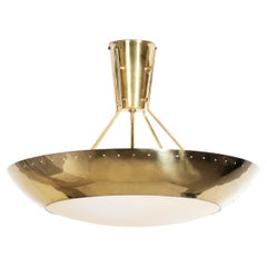 Model "ER 163" Brass and Acrylic Ceiling Lamp by Itsu, Finland Mid-20th Century