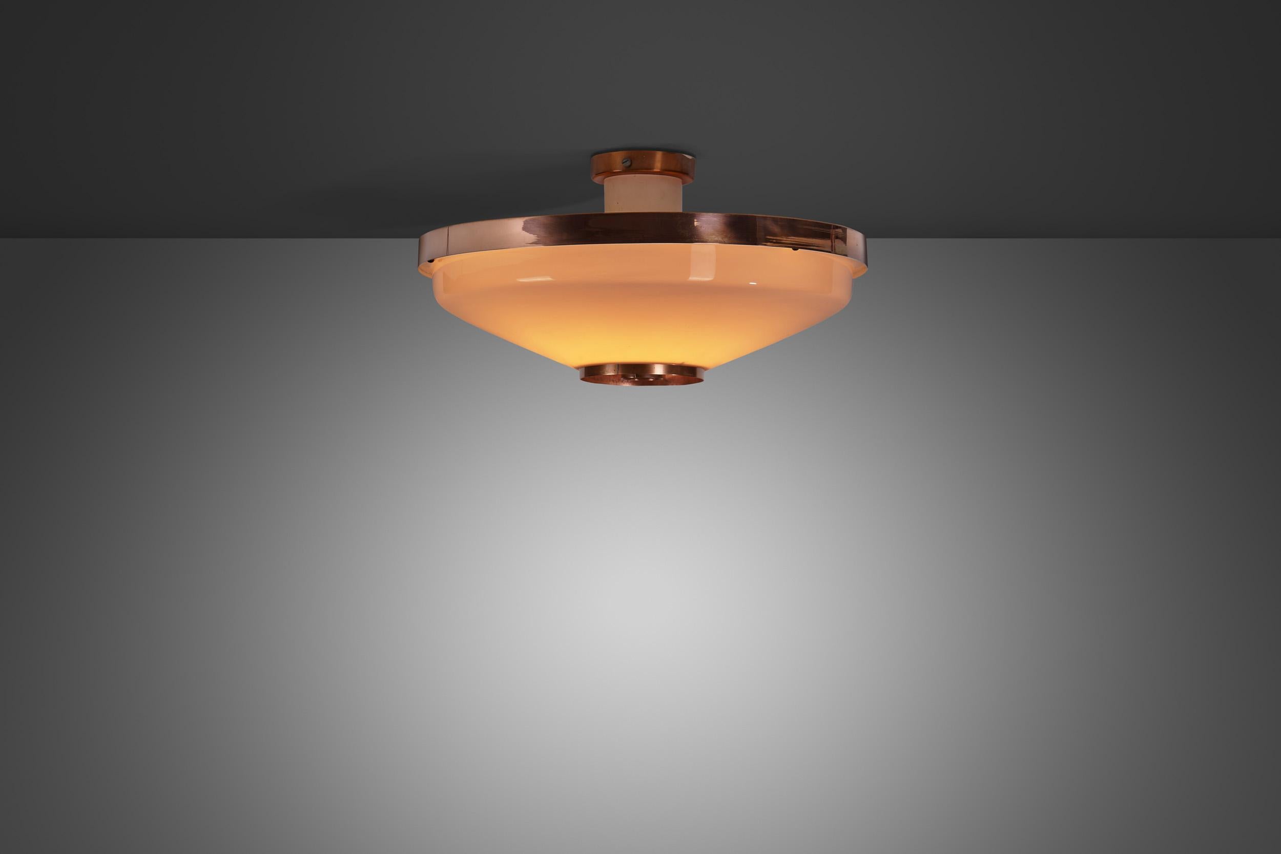 This modern ceiling light was designed during an era in which Finland saw the birth of many of its most iconic lighting models. It was a period of consistency, excellence, and sophistication design wise. As such, this “ER 180” fixture is sure to add