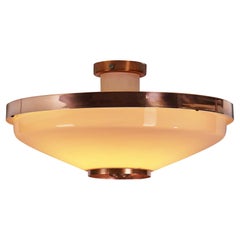 Retro Model "ER 180" Acrylic Glass and Copper Ceiling Light by Itsu, Finland 1960s