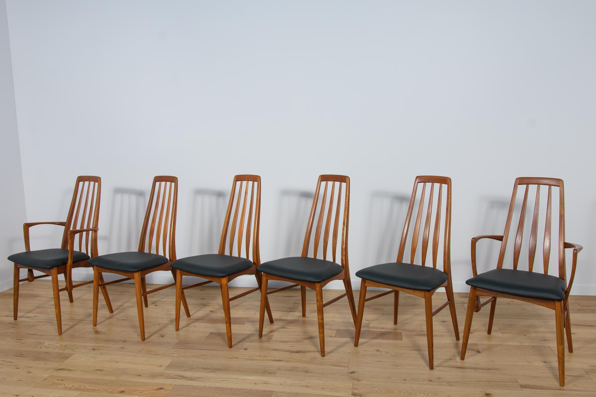 Danish Model Eva Dining Chairs by Niels Koefoed for Koefoed Hornslet, 1960s, Set of 6 For Sale