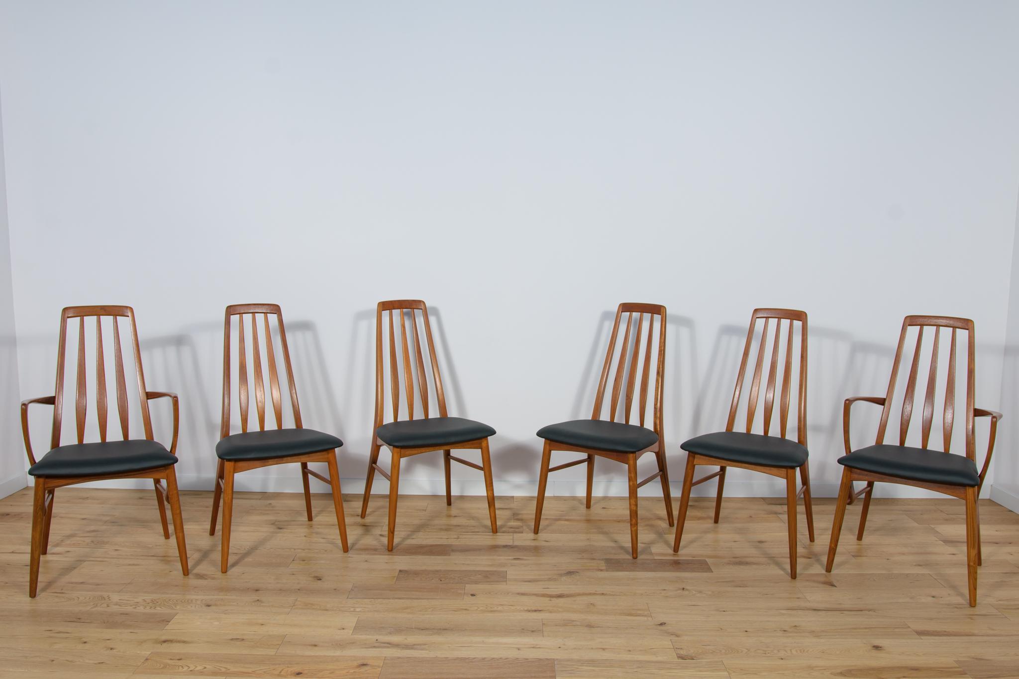 Woodwork Model Eva Dining Chairs by Niels Koefoed for Koefoed Hornslet, 1960s, Set of 6 For Sale