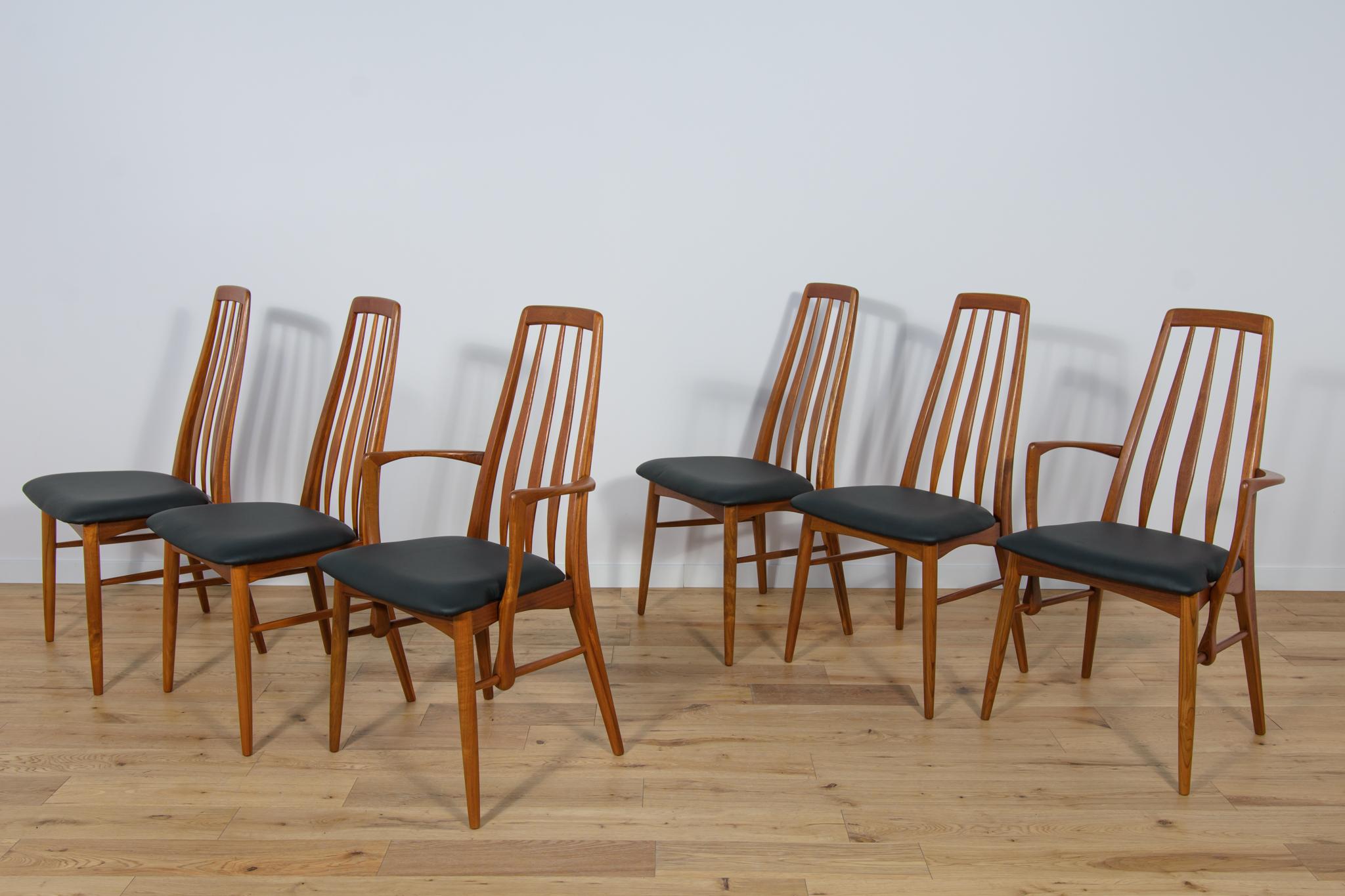 Model Eva Dining Chairs by Niels Koefoed for Koefoed Hornslet, 1960s, Set of 6 In Excellent Condition For Sale In GNIEZNO, 30